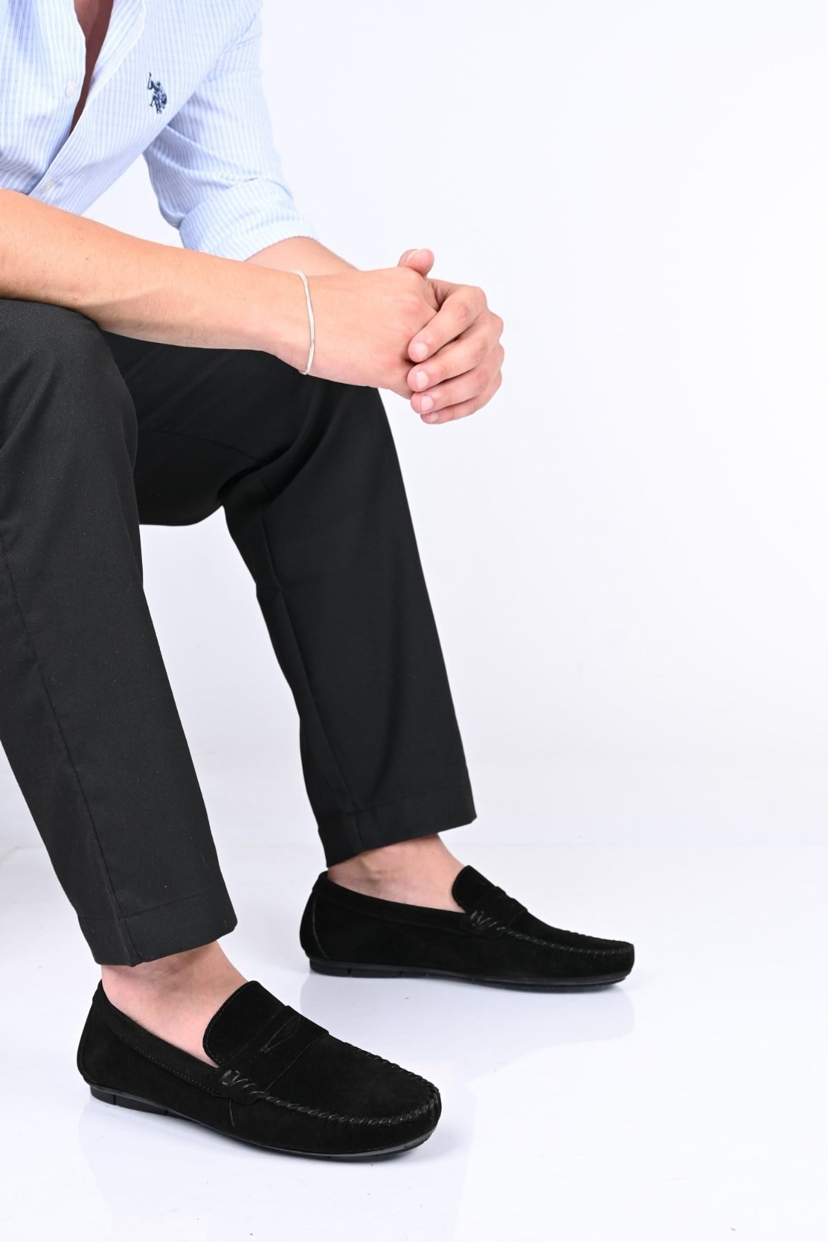 Bestello Bağcıksız Hakiki Deri Loafer 028-2020 Erkek Ayakkabı028-2020_SIYAH SUET_39Loafers