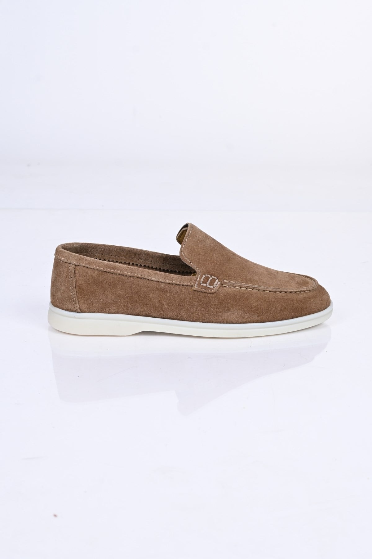 Bestello Bağcıksız Kauçuk Taban Hakiki Deri Loafer 028-2000 Erkek Ayakkabı028-2000_KUM SUET_39Loafers
