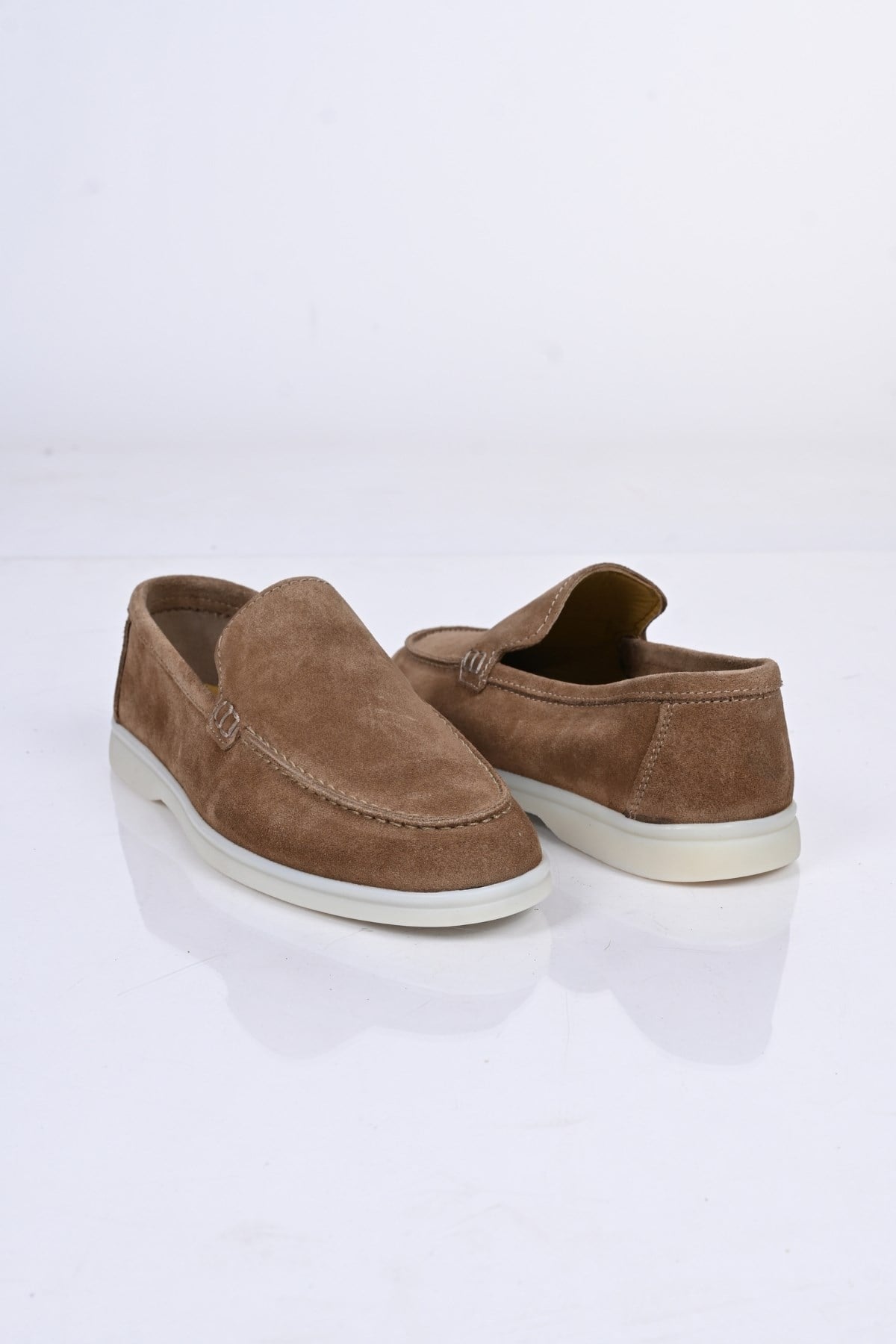 Bestello Bağcıksız Kauçuk Taban Hakiki Deri Loafer 028-2000 Erkek Ayakkabı028-2000_KUM SUET_39Loafers