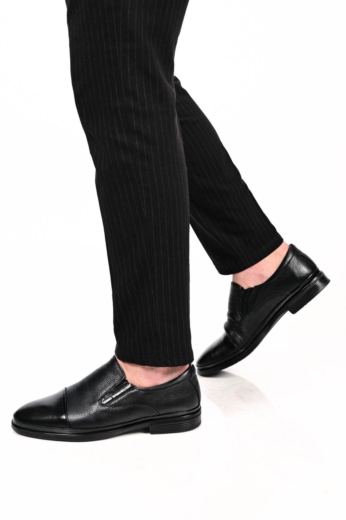 Bestello Bağcıksız Kauçuk Taban Hakiki Deri Comfort Ayakkabı 333-1948 Erkek Ayakkabı333-1948_SIYAH_39Casuals