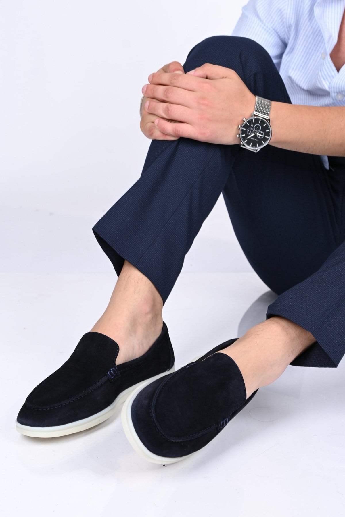 Bestello Bağcıksız Kauçuk Taban Hakiki Deri Loafer 028-2000 Erkek Ayakkabı028-2000_LACI SUET_39Loafers