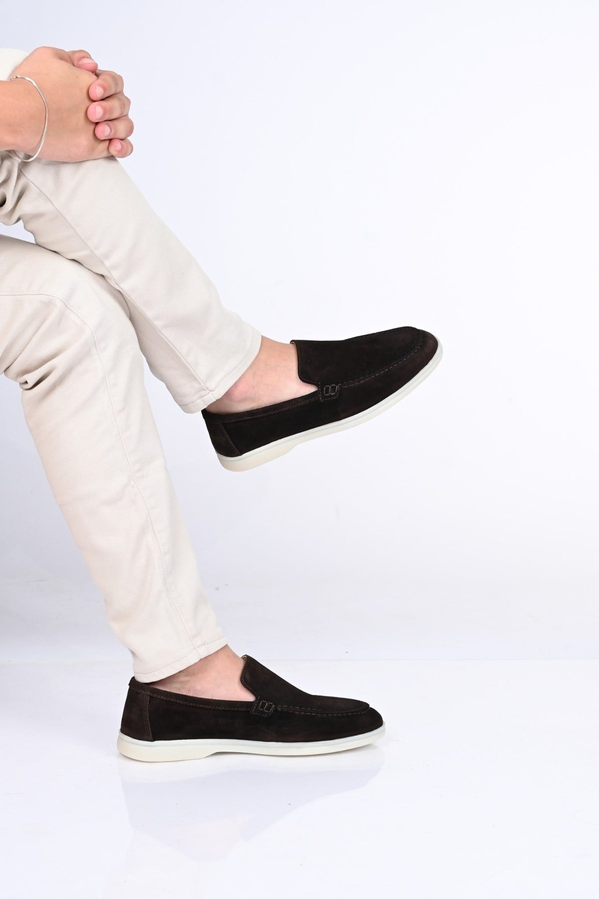 Bestello Bağcıksız Kauçuk Taban Hakiki Deri Loafer 028-2000 Erkek Ayakkabı028-2000_KAHVE SUET_39Loafers
