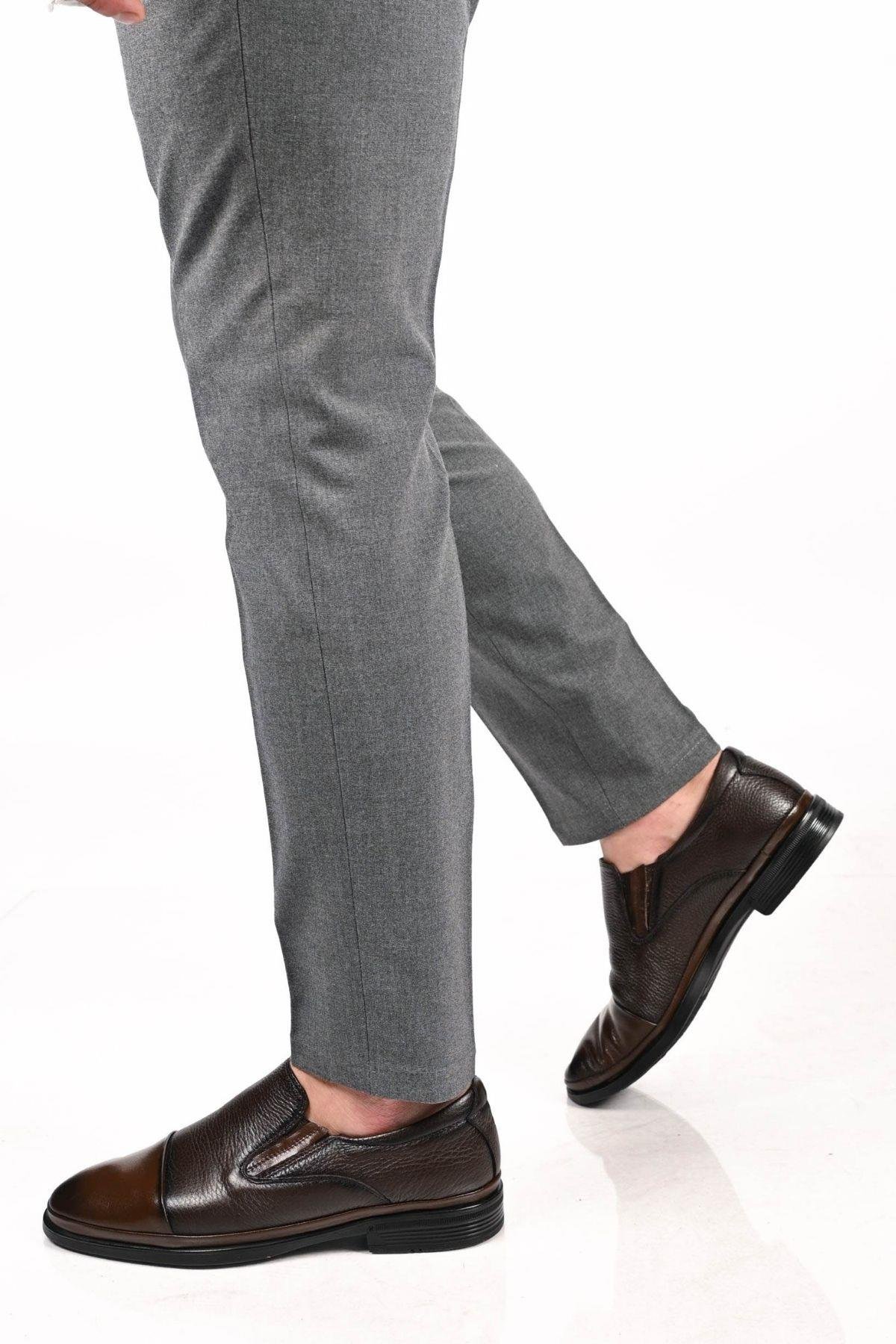 Bestello Bağcıksız Kauçuk Taban Hakiki Deri Comfort Ayakkabı 333-1948 Erkek Ayakkabı333-1948_KAHVE_39Casuals