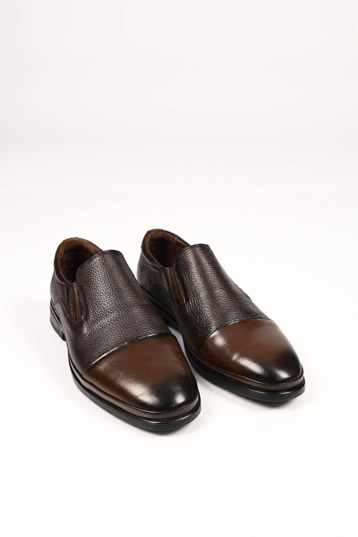 Bestello Bağcıksız Kauçuk Taban Hakiki Deri Comfort Ayakkabı 333-1948 Erkek Ayakkabı333-1948_KAHVE_39Casuals