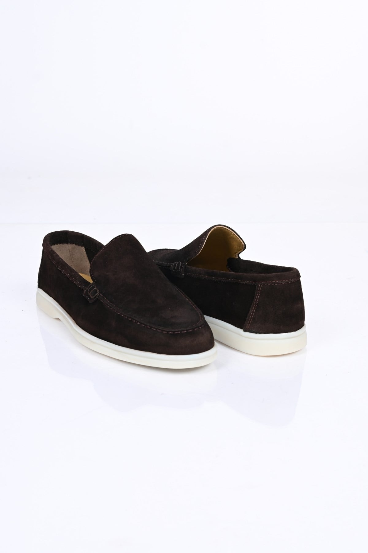 Bestello Bağcıksız Kauçuk Taban Hakiki Deri Loafer 028-2000 Erkek Ayakkabı028-2000_KAHVE SUET_39Loafers