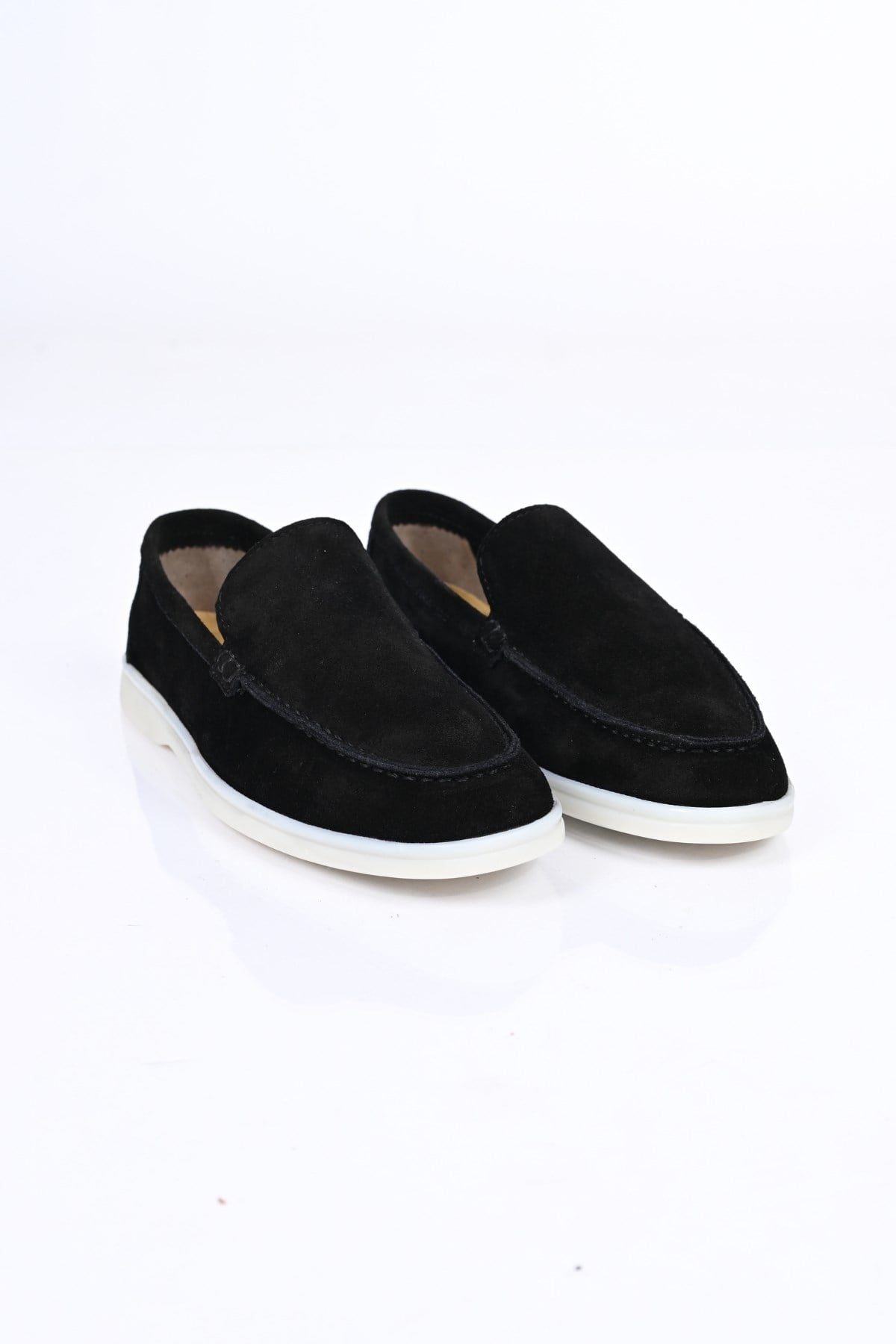 Bestello Bağcıksız Kauçuk Taban Hakiki Deri Loafer 028-2000 Erkek Ayakkabı028-2000_SIYAH SUET_39Loafers