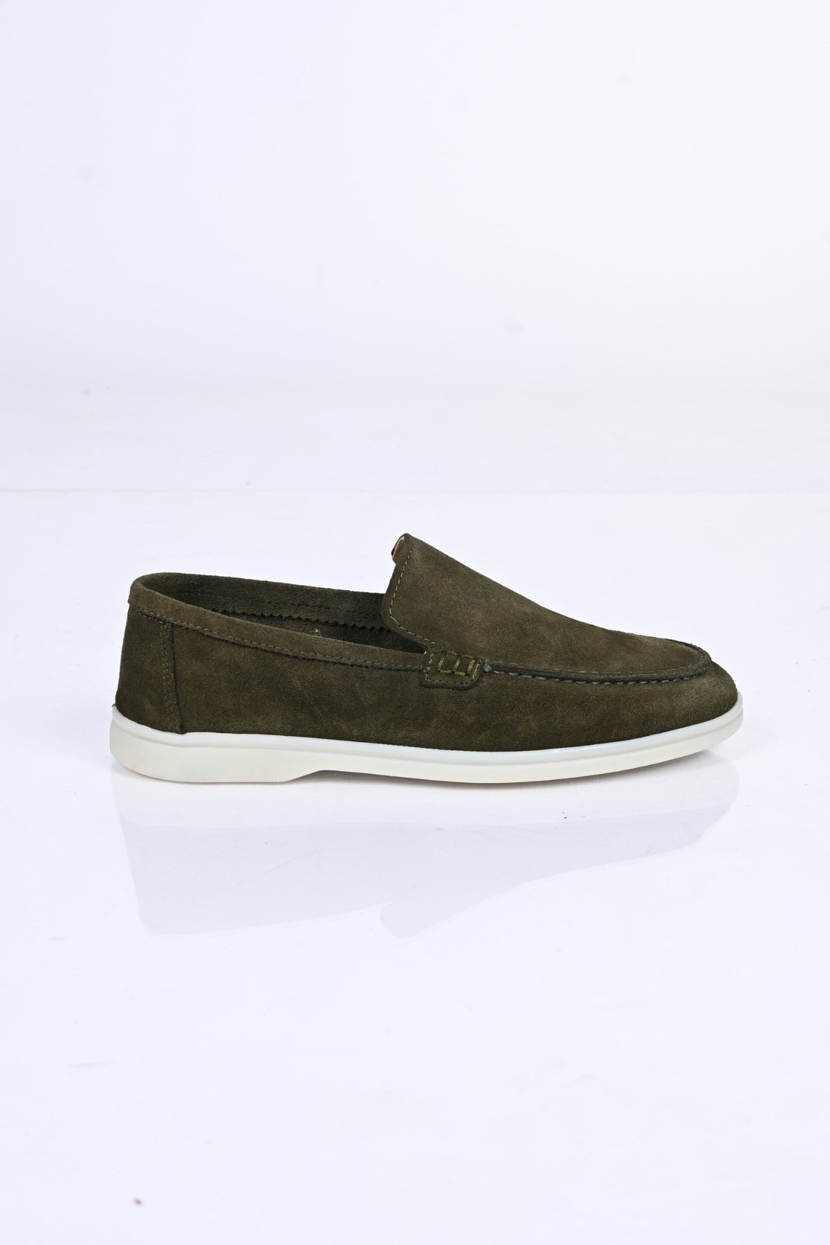 Bestello Bağcıksız Kauçuk Taban Hakiki Deri Loafer 028-2000 Erkek Ayakkabı028-2000_HAKI SUET_39Loafers