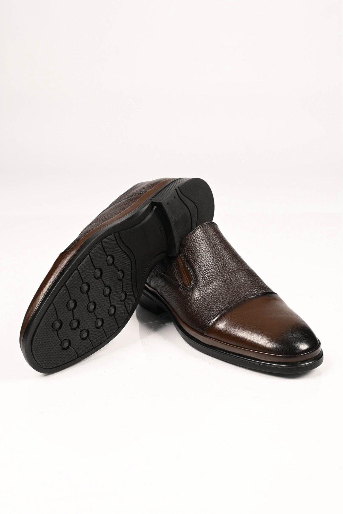 Bestello Bağcıksız Kauçuk Taban Hakiki Deri Comfort Ayakkabı 333-1948 Erkek Ayakkabı333-1948_KAHVE_39Casuals