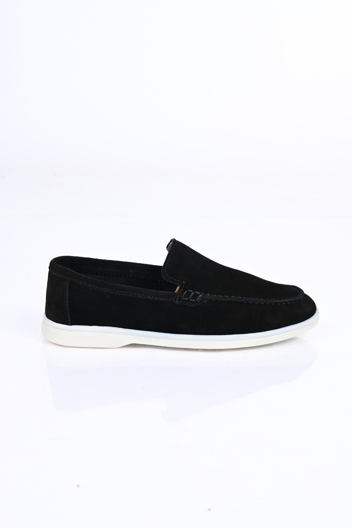 Bestello Bağcıksız Kauçuk Taban Hakiki Deri Loafer 028-2000 Erkek Ayakkabı028-2000_SIYAH SUET_39Loafers