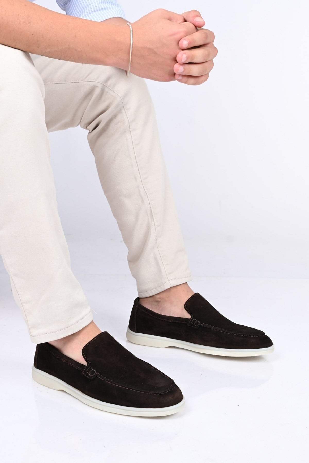 Bestello Bağcıksız Kauçuk Taban Hakiki Deri Loafer 028-2000 Erkek Ayakkabı028-2000_KAHVE SUET_39Loafers