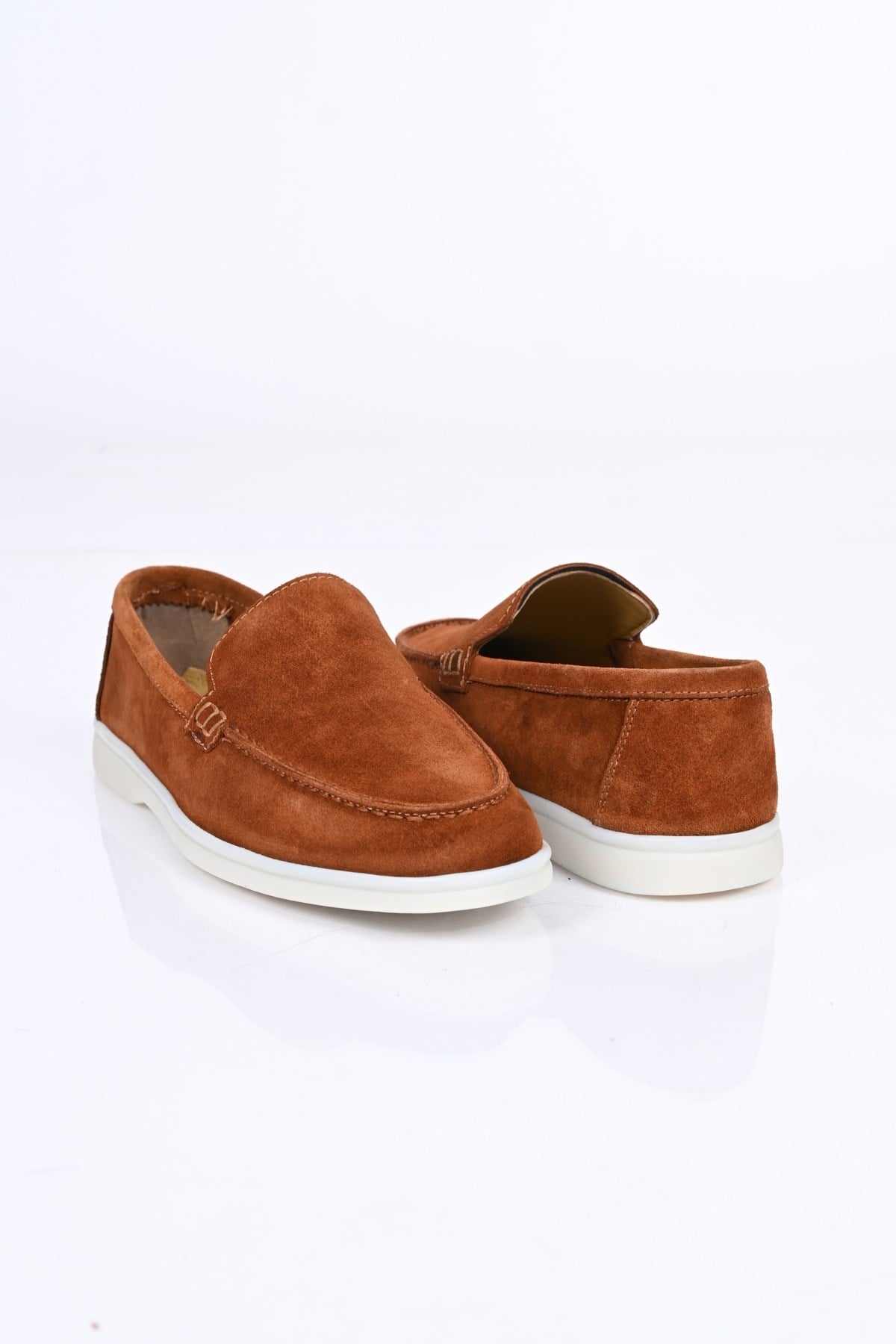 Bestello Bağcıksız Kauçuk Taban Hakiki Deri Loafer 028-2000 Erkek Ayakkabı028-2000_TABA SUET_39Loafers