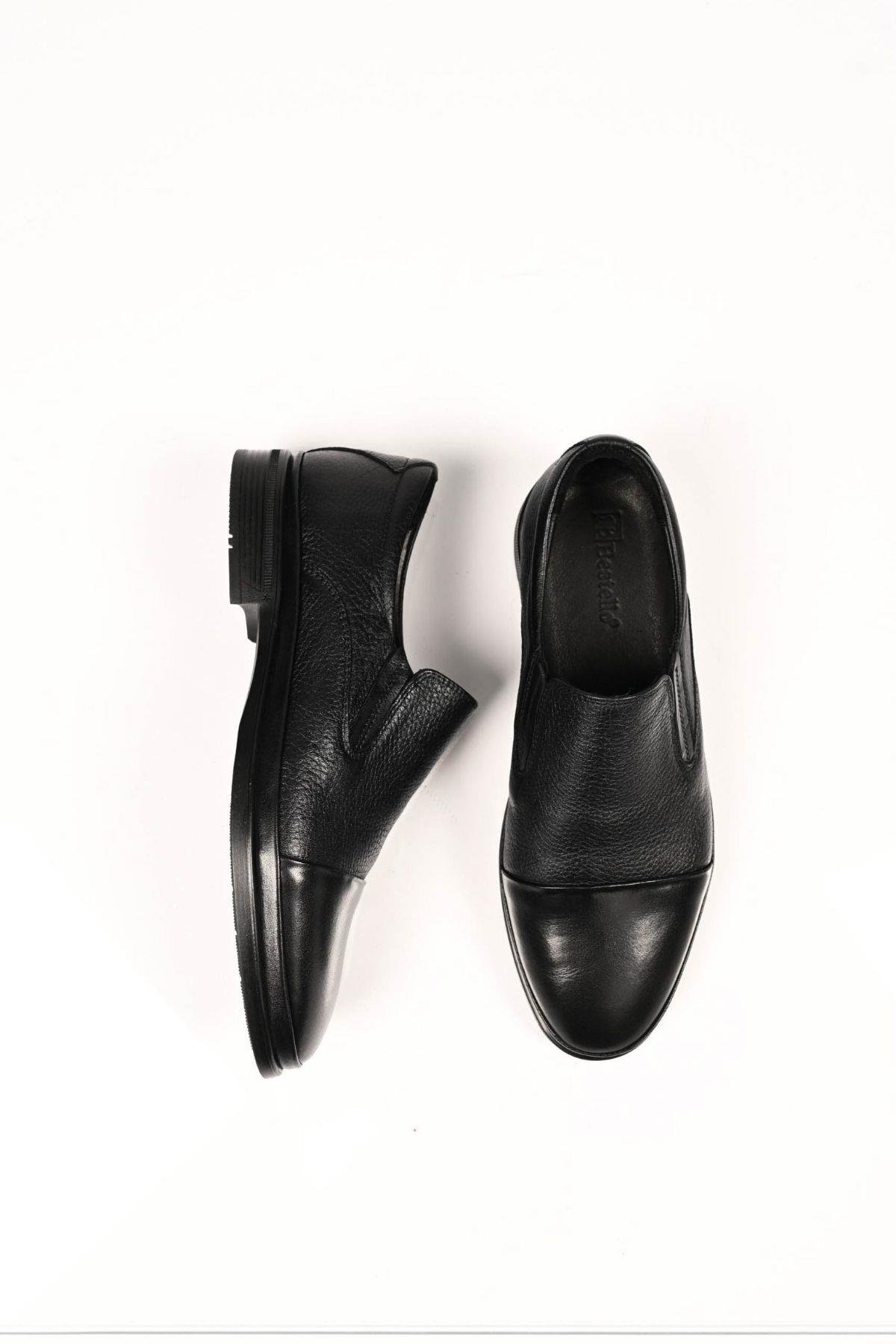 Bestello Bağcıksız Kauçuk Taban Hakiki Deri Comfort Ayakkabı 333-1948 Erkek Ayakkabı333-1948_SIYAH_39Casuals