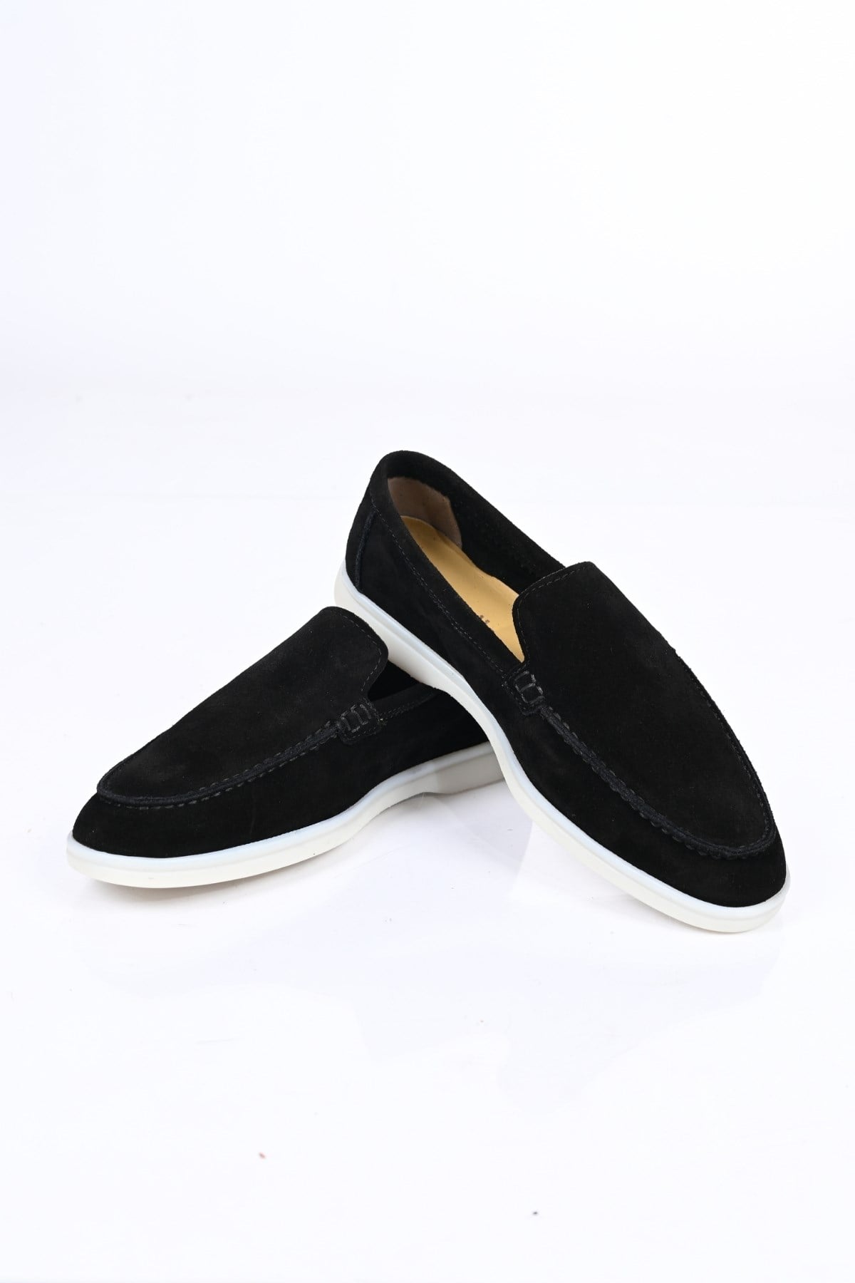 Bestello Bağcıksız Kauçuk Taban Hakiki Deri Loafer 028-2000 Erkek Ayakkabı028-2000_SIYAH SUET_39Loafers