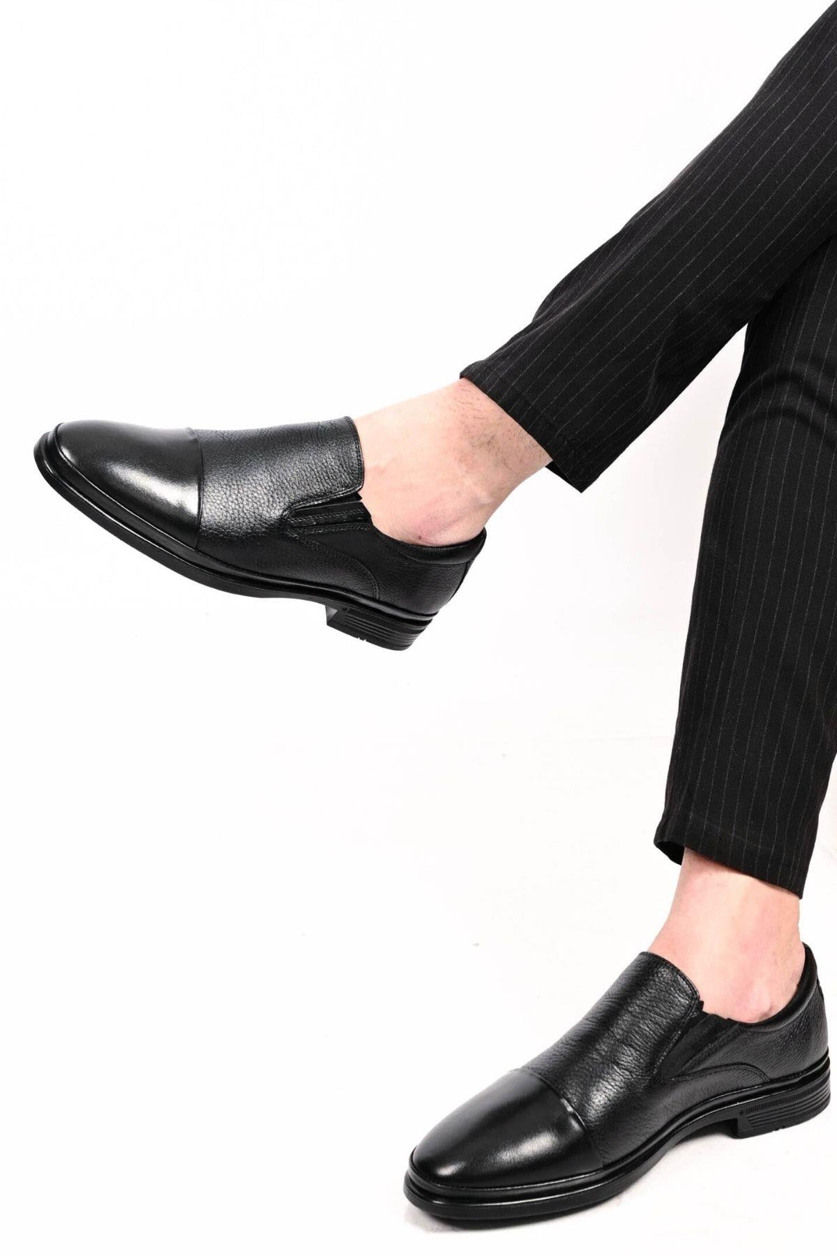 Bestello Bağcıksız Kauçuk Taban Hakiki Deri Comfort Ayakkabı 333-1948 Erkek Ayakkabı333-1948_SIYAH_39Casuals