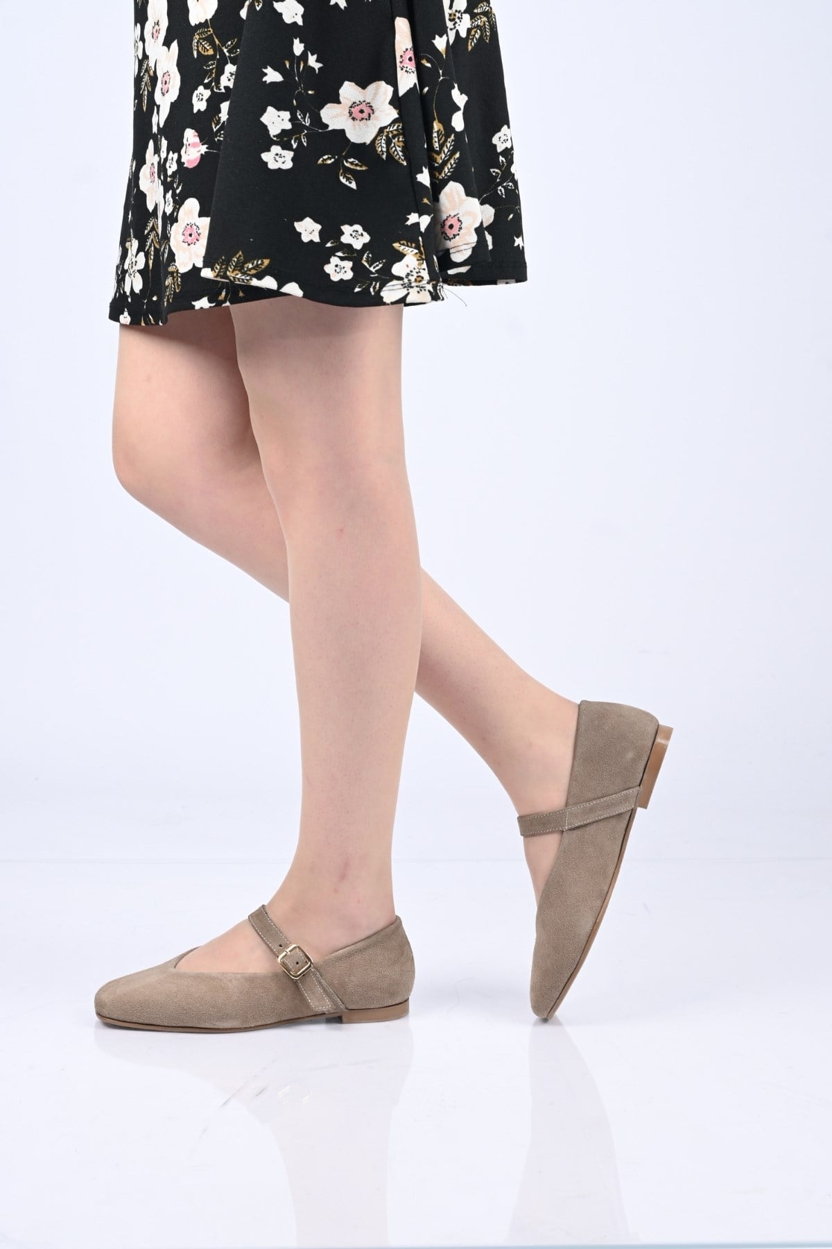 Bestello Bağcıksız Kemer Tokalı Neolit Taban Hakiki Deri Babet 342-079 Kadın Babet342-079_BEJ SUET_35Loafers & Moccasins 