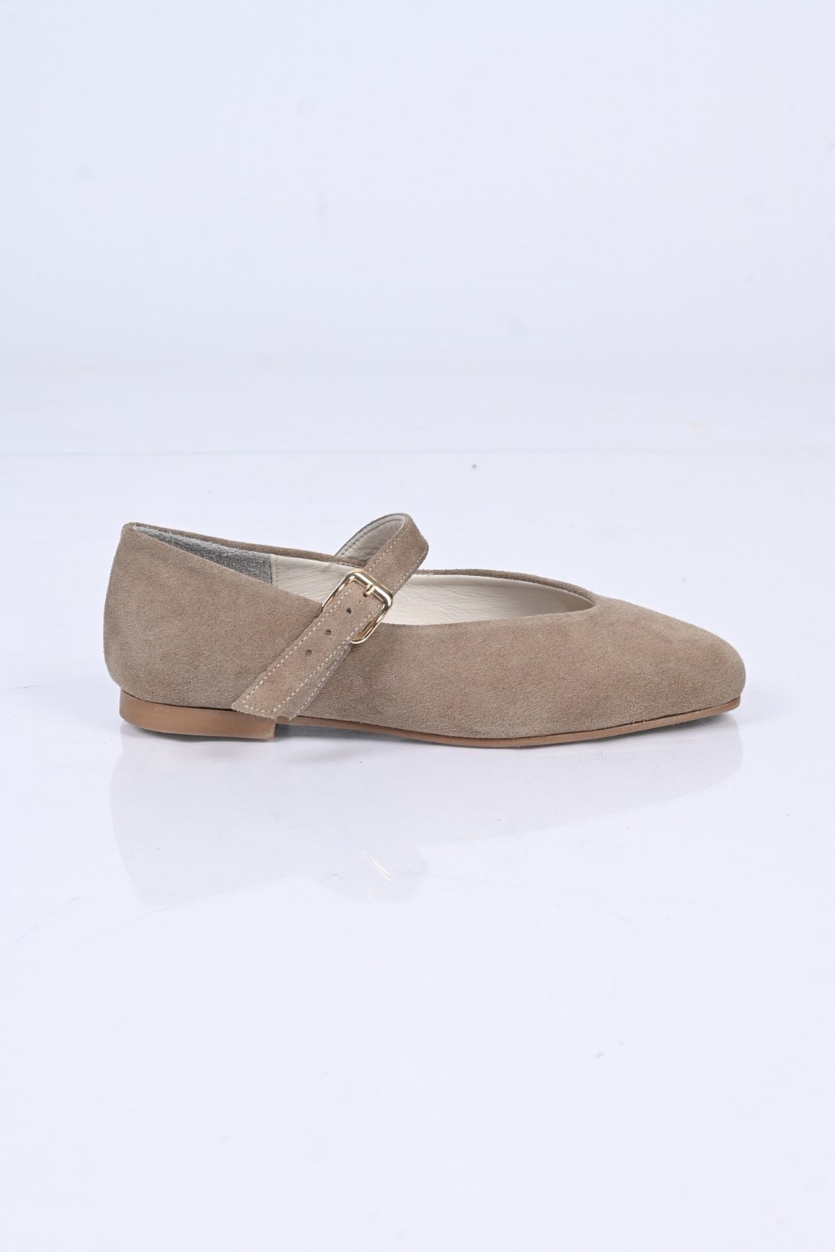 Bestello Bağcıksız Kemer Tokalı Neolit Taban Hakiki Deri Babet 342-079 Kadın Babet342-079_BEJ SUET_35Loafers & Moccasins 