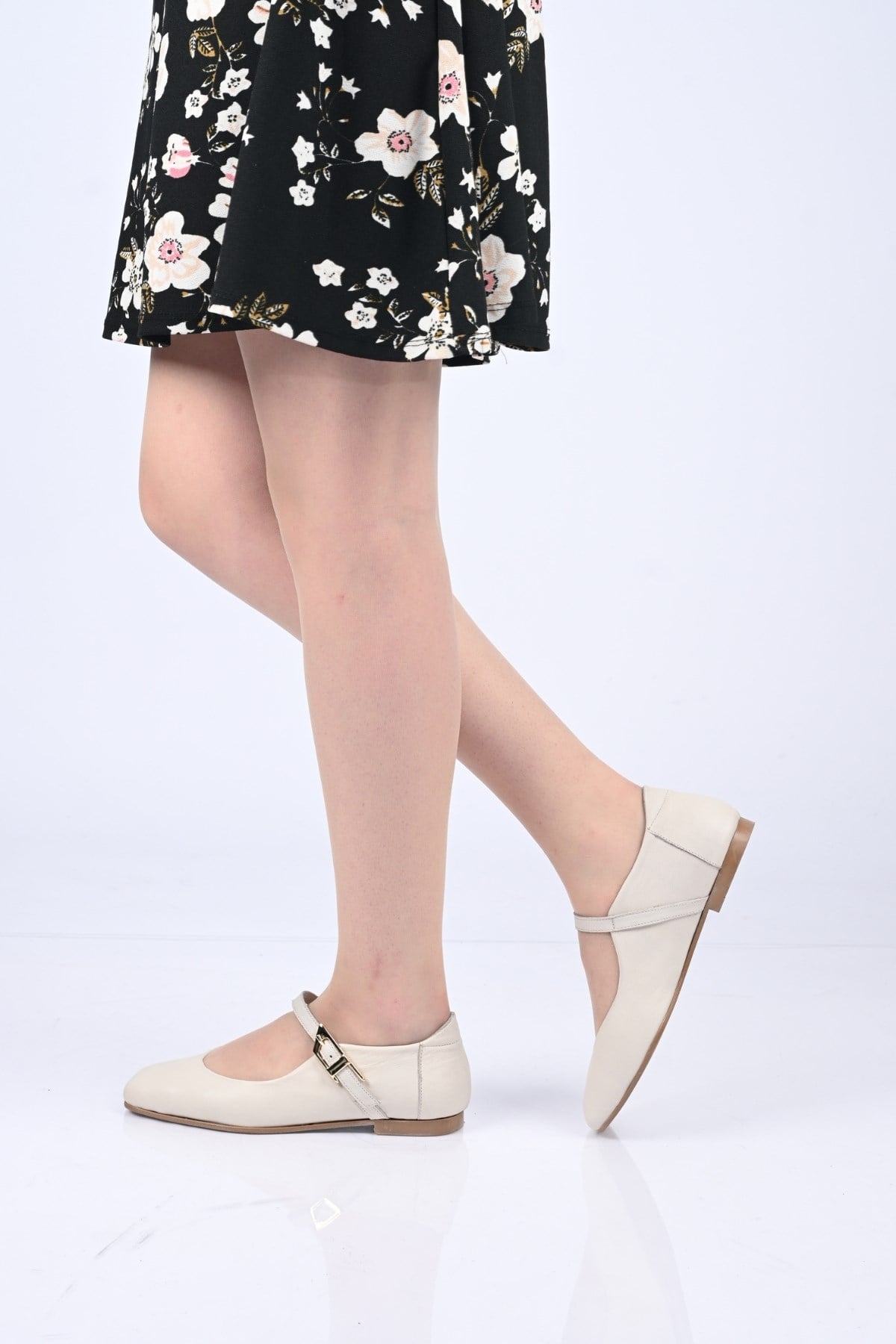 Bestello Bağcıksız Kemer Tokalı Neolit Taban Hakiki Deri Babet 342-050 Kadın Babet342-050_BEJ_35Loafers & Moccasins 