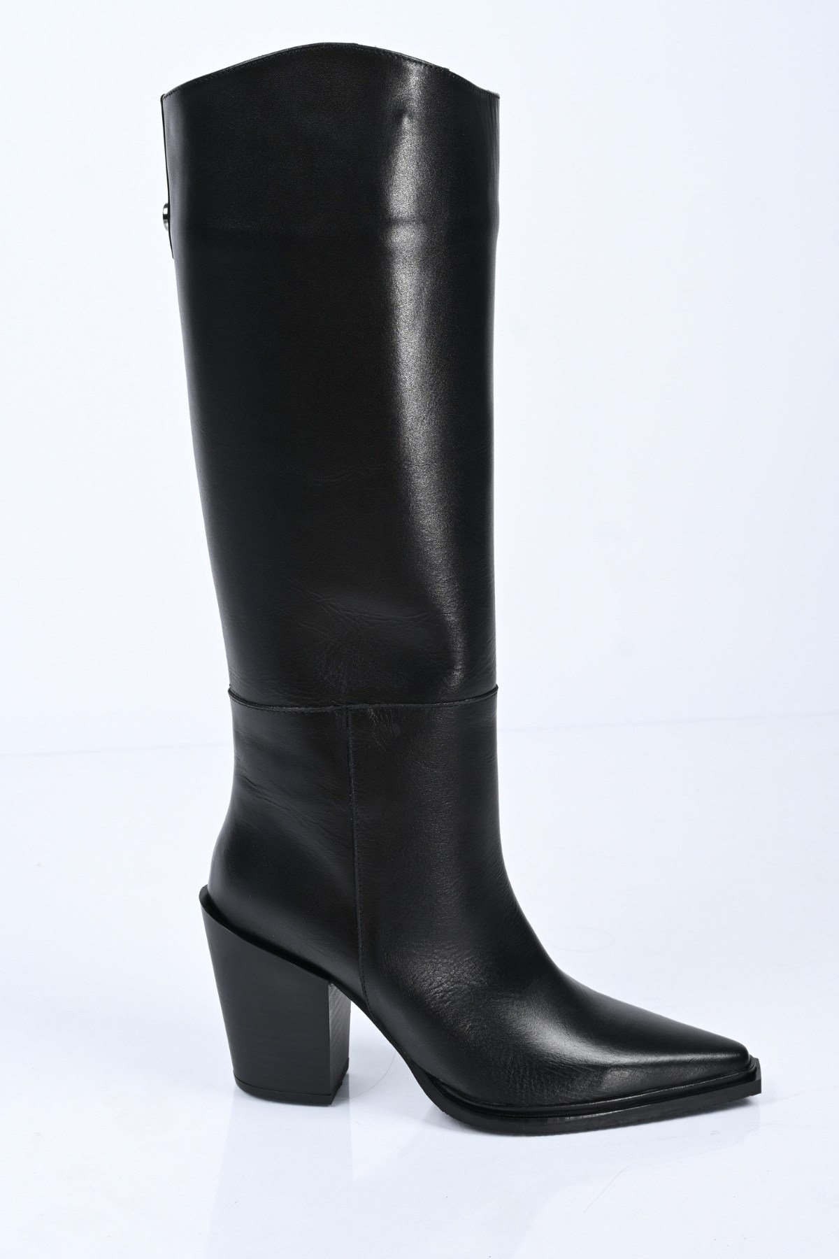 Bestello Bağcıksız Kısa Fermuarlı Hakiki Deri Yüksek Topuklu Çizme 346-1698 Kadın Çizme346-1698_SIYAH_35High Boots