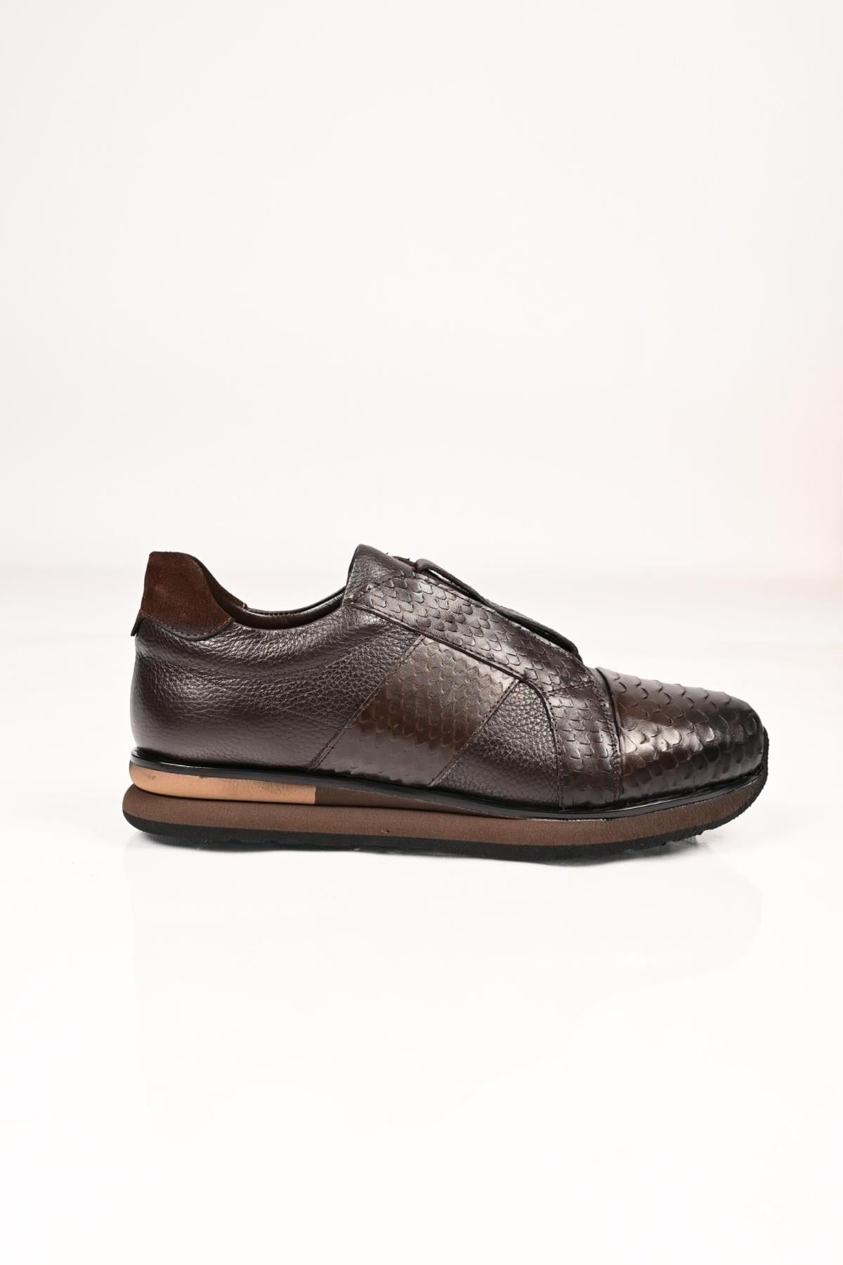 Bestello Bağcıksız Lastikli Eva Taban Hakiki Deri Sneaker 172-64300 Erkek Ayakkabı172-64300_KAHVE_39Sneakers