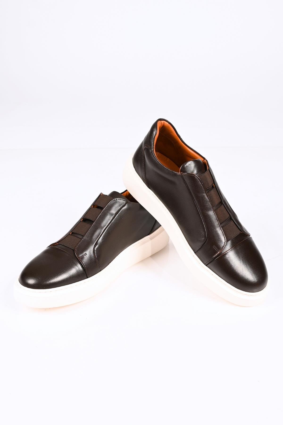 Bestello Bağcıksız Lastikli  Eva Taban Hakiki Deri Sneaker 174-24226 Erkek Ayakkabı174-24226_KAHVE_40Spor Ayakkabı & Sneaker