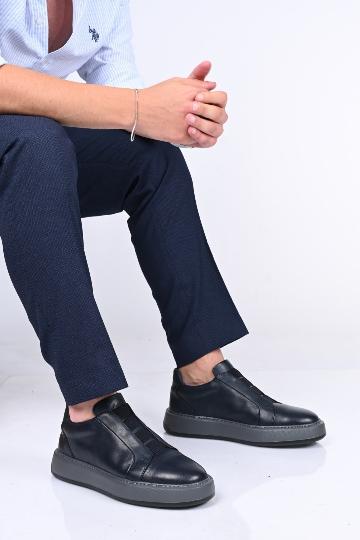 Bestello Bağcıksız Lastikli Eva Taban Hakiki Deri Sneaker 174-1982 Erkek Ayakkabı174-1982_LACI_39Sneakers