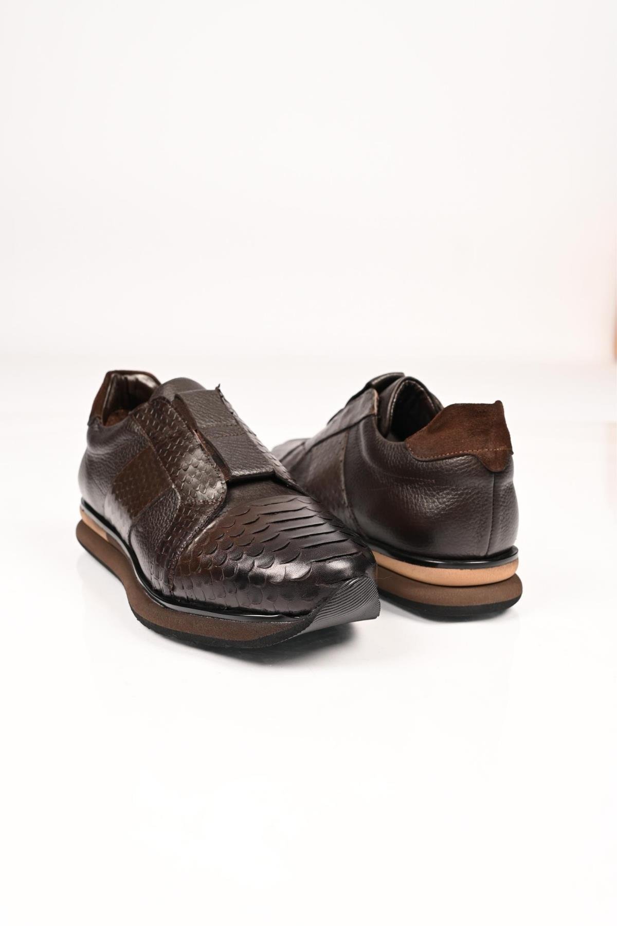 Bestello Bağcıksız Lastikli Eva Taban Hakiki Deri Sneaker 172-64300 Erkek Ayakkabı172-64300_KAHVE_39Sneakers