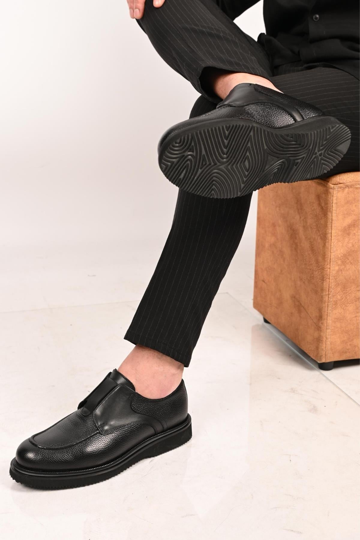 Bestello Bağcıksız Lastikli Eva Taban Hakiki Deri Loafer 172-65114 Erkek Ayakkabı172-65114_SIYAH_39Loafer