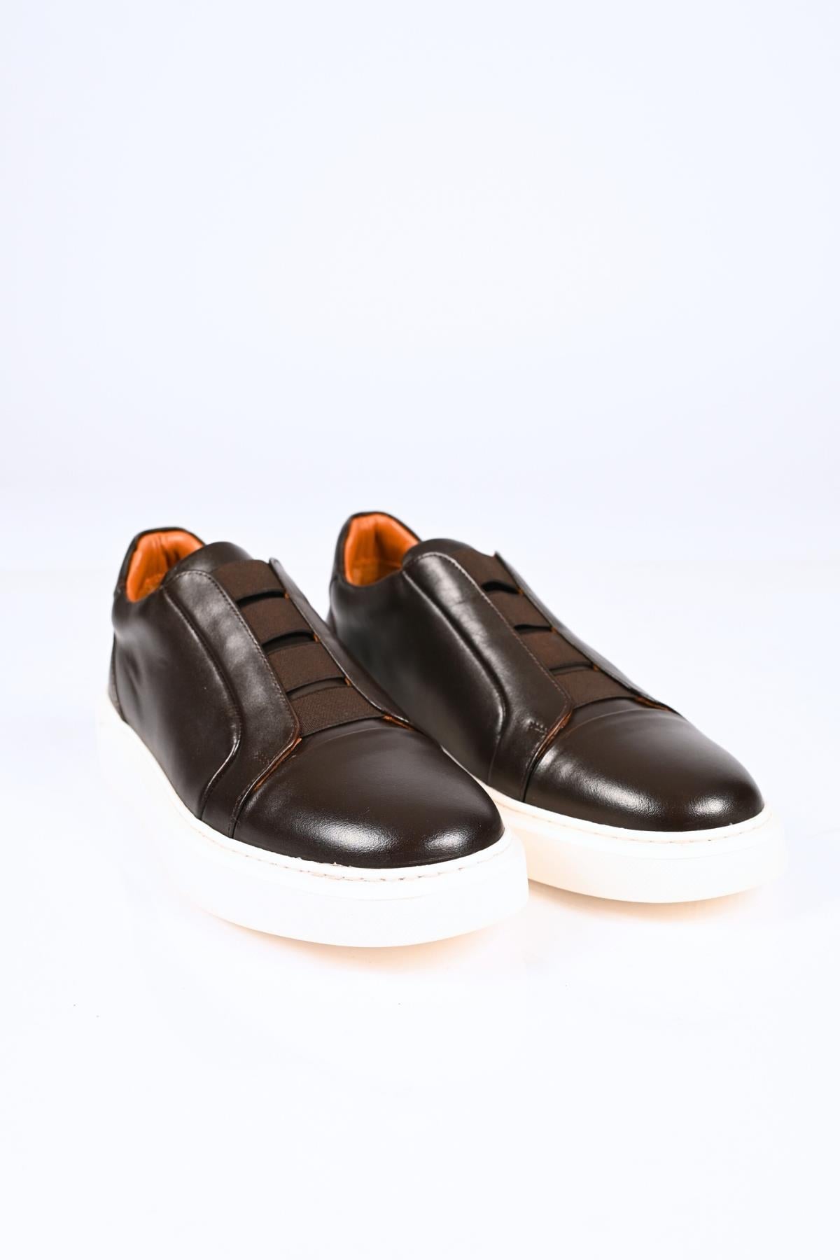 Bestello Bağcıksız Lastikli  Eva Taban Hakiki Deri Sneaker 174-24226 Erkek Ayakkabı174-24226_KAHVE_40Spor Ayakkabı & Sneaker