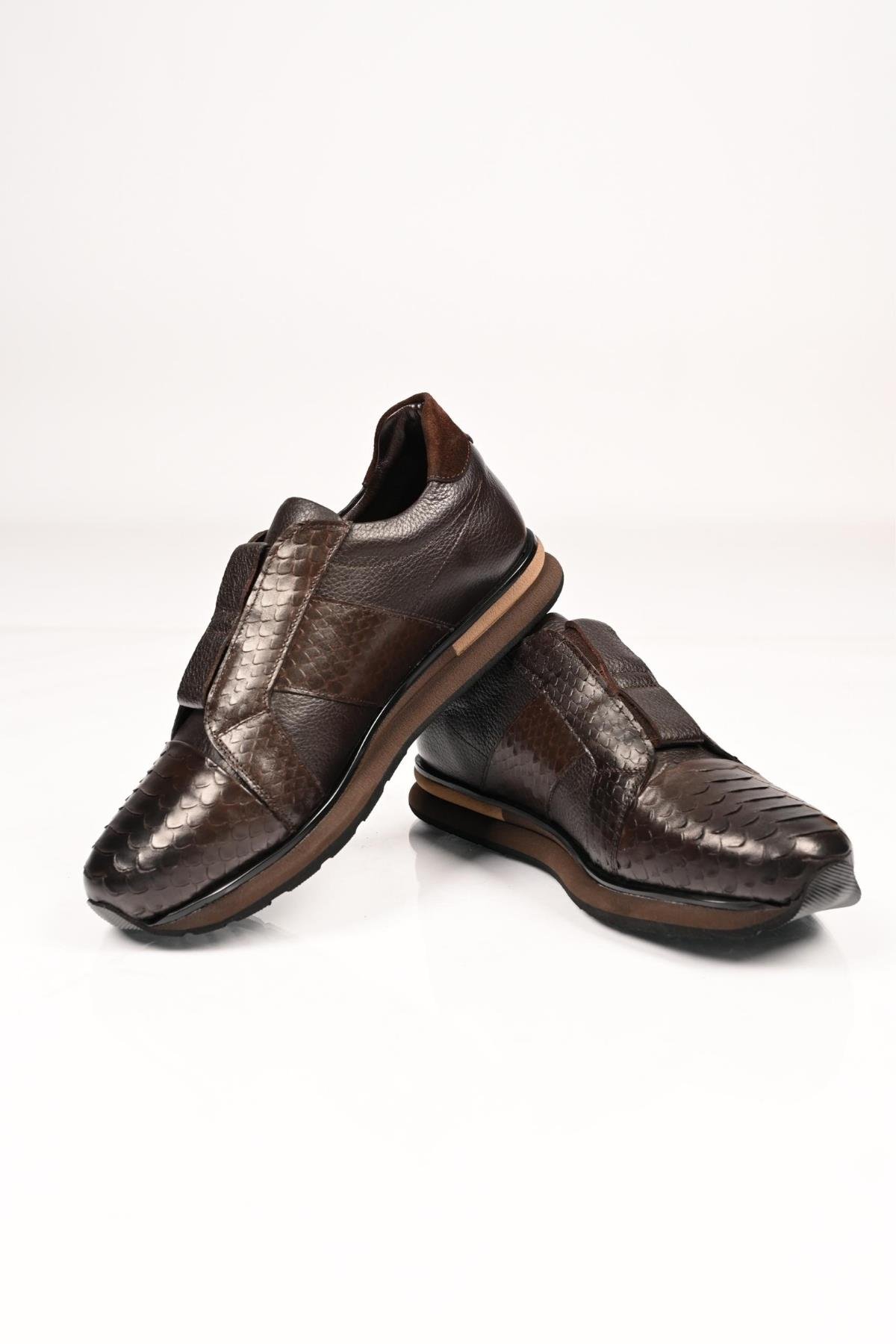 Bestello Bağcıksız Lastikli Eva Taban Hakiki Deri Sneaker 172-64300 Erkek Ayakkabı172-64300_KAHVE_39Sneakers