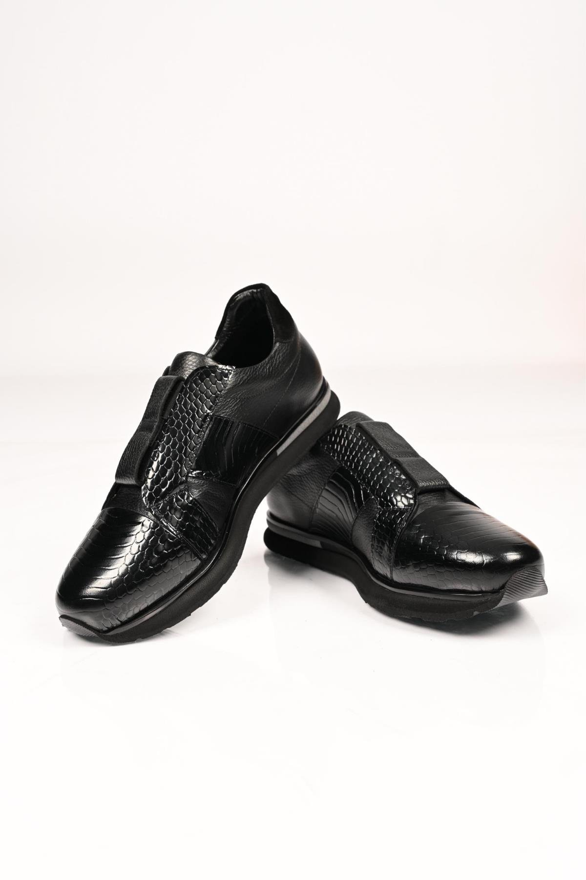 Bestello Bağcıksız Lastikli Eva Taban Hakiki Deri Sneaker 172-64300 Erkek Ayakkabı172-64300_SIYAH_39Sneakers
