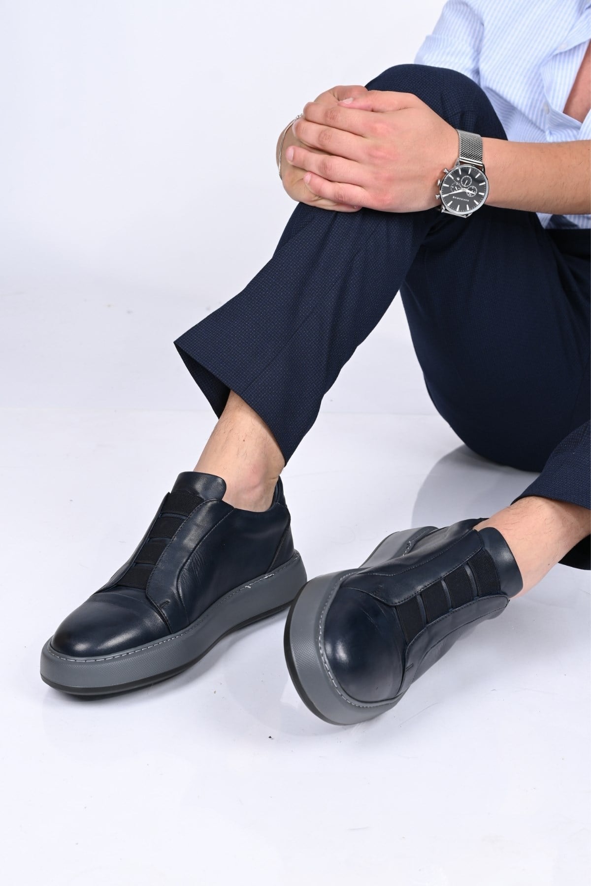 Bestello Bağcıksız Lastikli Eva Taban Hakiki Deri Sneaker 174-1982 Erkek Ayakkabı174-1982_LACI_39Sneakers