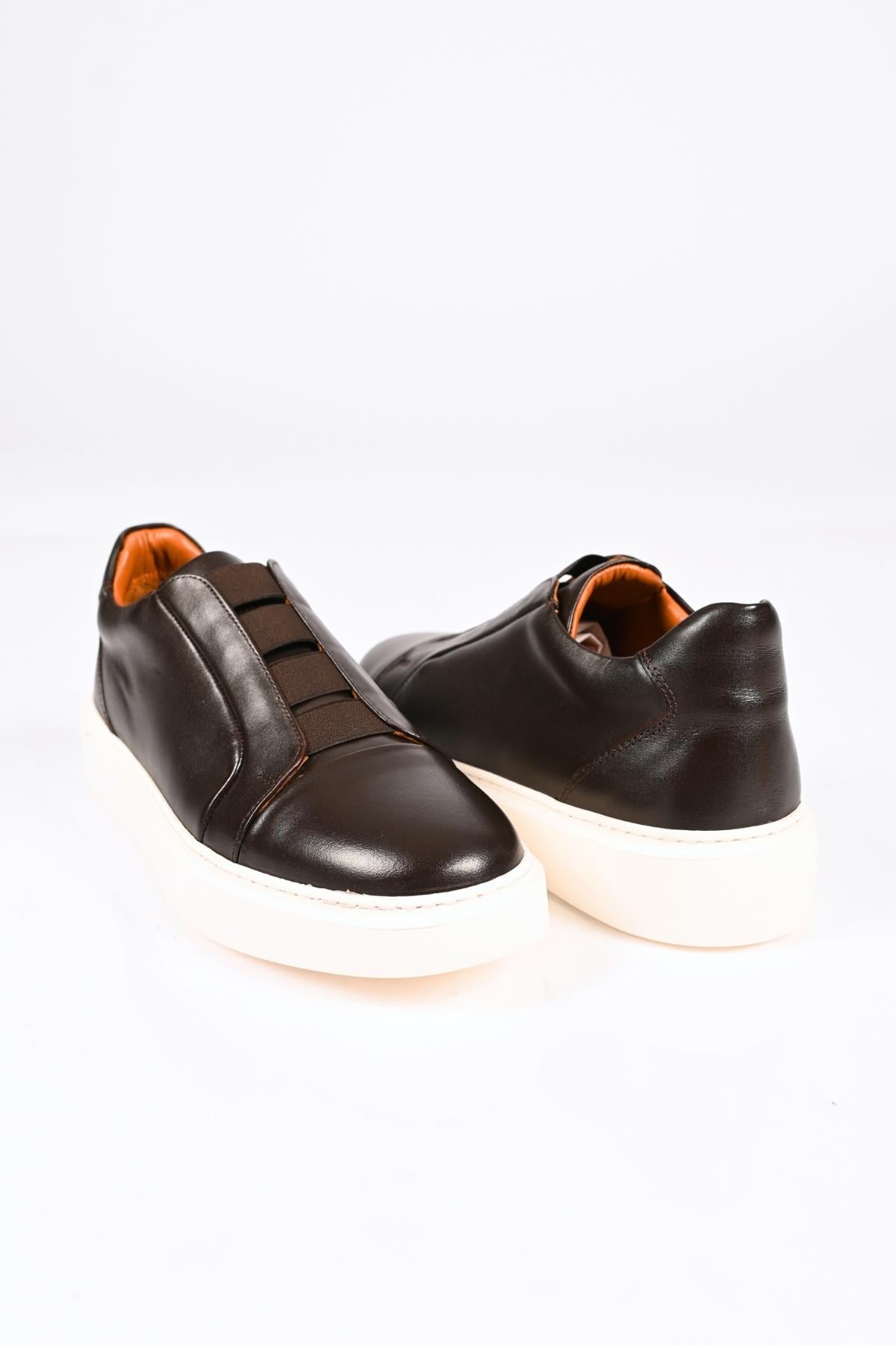 Bestello Bağcıksız Lastikli  Eva Taban Hakiki Deri Sneaker 174-24226 Erkek Ayakkabı174-24226_KAHVE_40Spor Ayakkabı & Sneaker