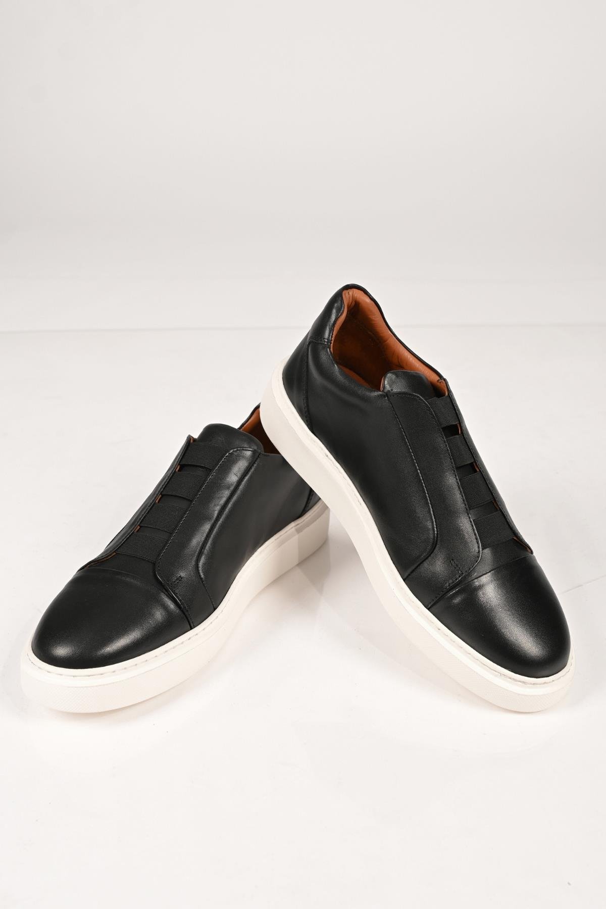 Bestello Bağcıksız Lastikli  Eva Taban Hakiki Deri Sneaker 174-24226 Erkek Ayakkabı174-24226_SIYAH_40Spor Ayakkabı & Sneaker