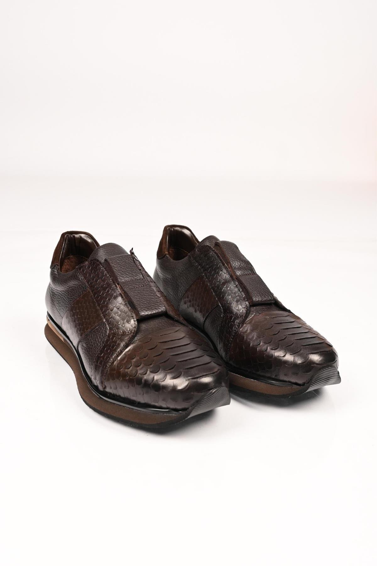 Bestello Bağcıksız Lastikli Eva Taban Hakiki Deri Sneaker 172-64300 Erkek Ayakkabı172-64300_KAHVE_39Sneakers