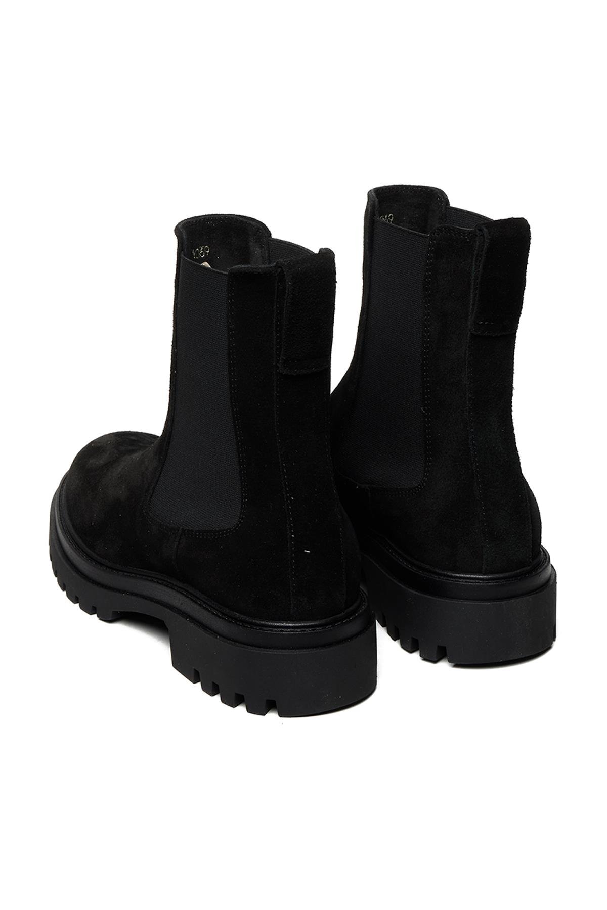 Bestello Bağcıksız Lastikli Termo Taban Düz Bot 332-1069 Kadın Bot332-1069_SIYAH SUET_36Casual Boots