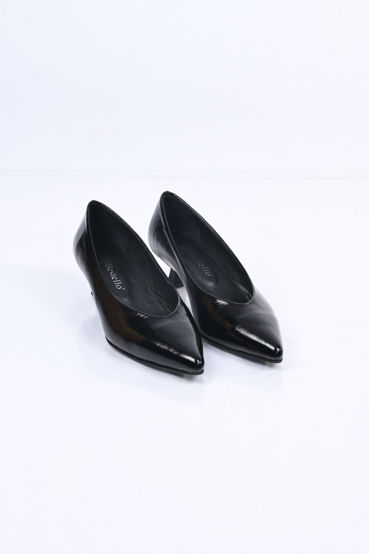 Bestello Bağcıksız Neolit Taban Hakiki Deri İnce Topuklu Ayakkabı 342-040 Kadın Ayakkabı342-040_SIYAH RUGA_35Thin Heels