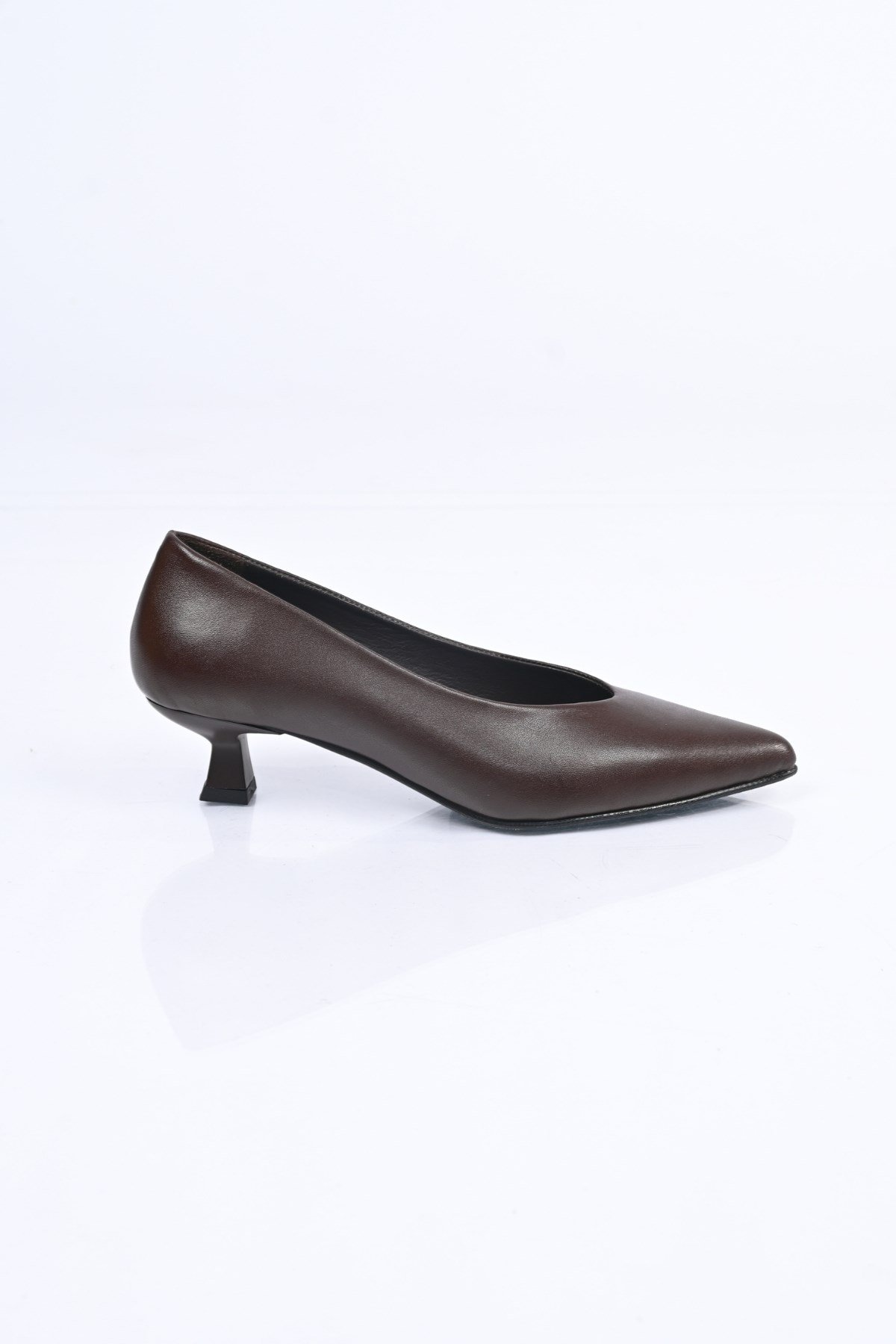 Bestello Bağcıksız Neolit Taban Hakiki Deri İnce Topuklu Ayakkabı 342-040 Kadın Ayakkabı342-040_KAHVE_35Thin Heels