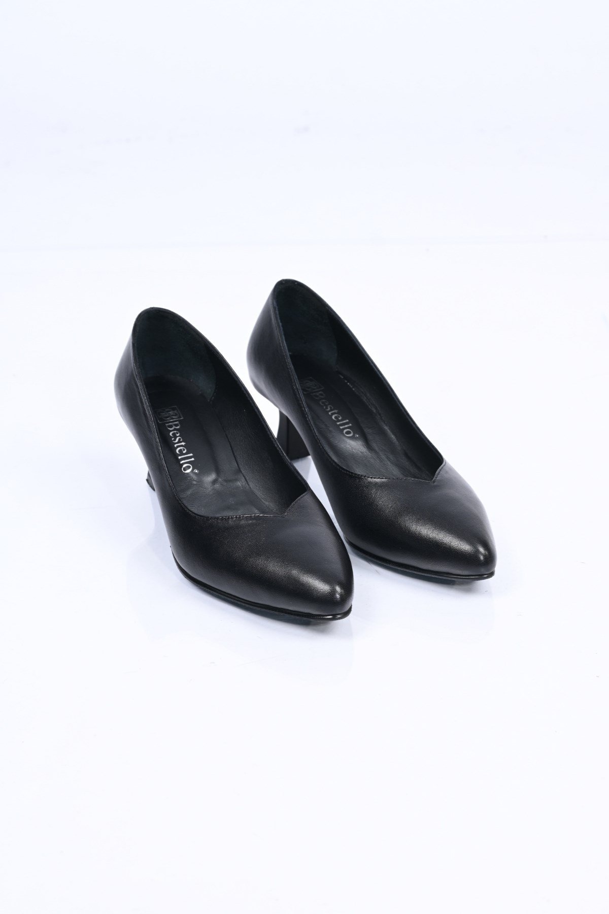Bestello Bağcıksız Neolit Taban Hakiki Deri İnce Topuklu Ayakkabı 342-526 Kadın Ayakkabı342-526_SIYAH_35Thin Heels