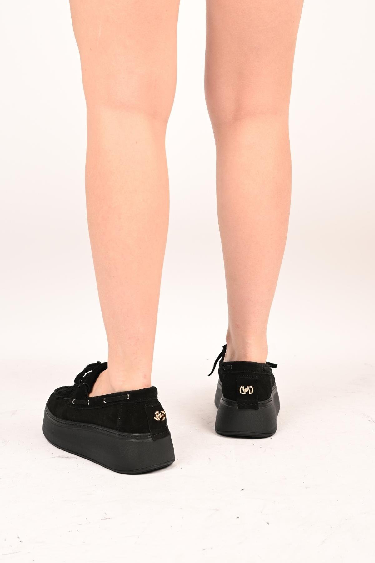 Bestello Bağcıksız Püsküllü Poli Taban Hakiki Deri Casual 334-7877-35 Kadın Ayakkabı334-7877-35_SIYAH SUET_36Casuals