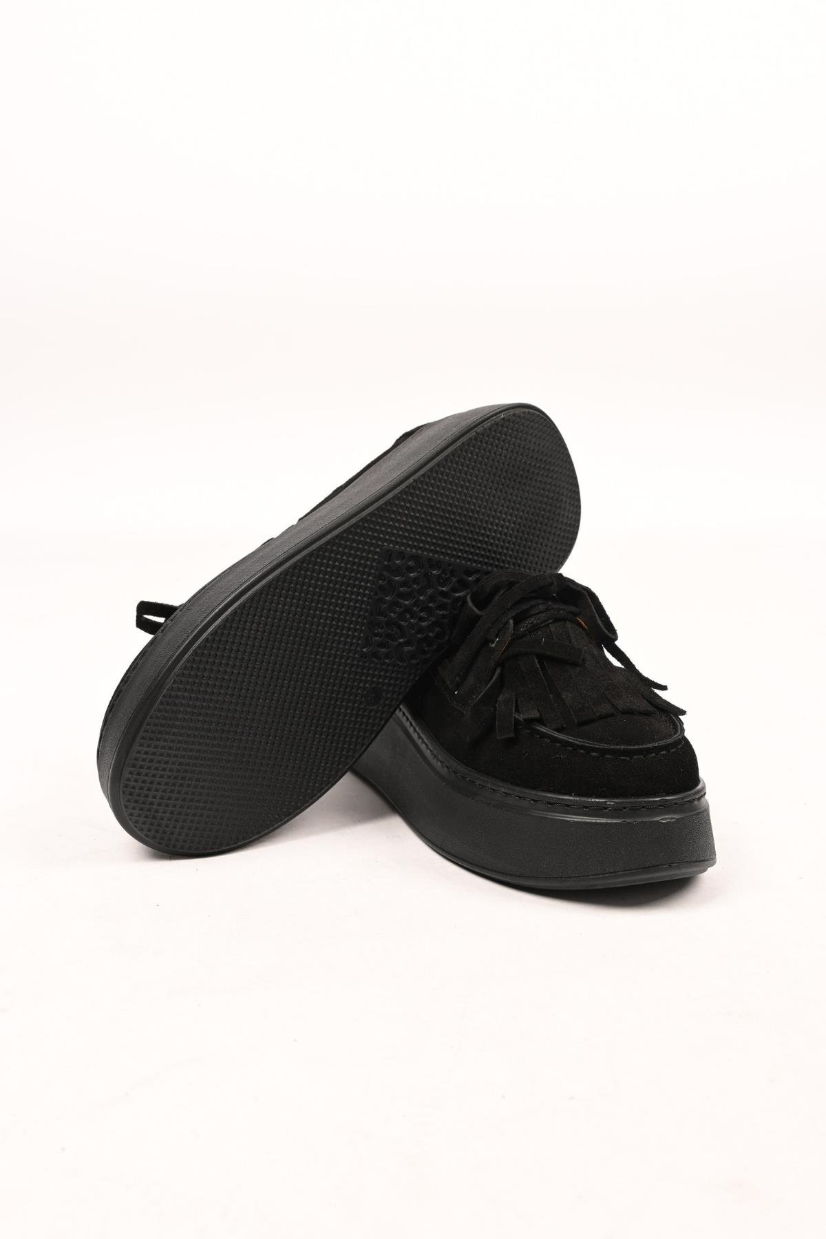 Bestello Bağcıksız Püsküllü Poli Taban Hakiki Deri Casual 334-7877-35 Kadın Ayakkabı334-7877-35_SIYAH SUET_36Casuals