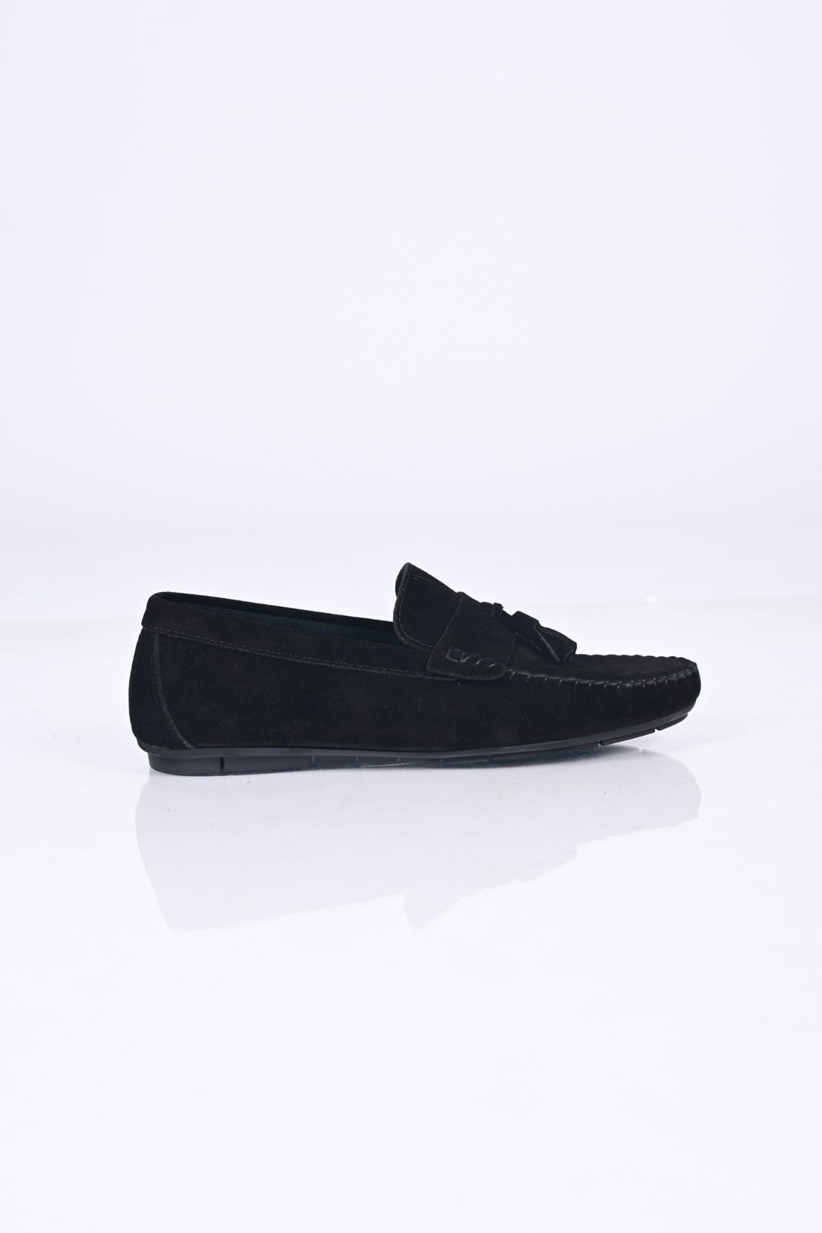 Bestello Bağcıksız Püsküllü Poliüretan Taban Hakiki Deri Loafer 028-2022-26Y Erkek Ayakkabı028-2022-26Y_SIYAH SUET_39Loafer