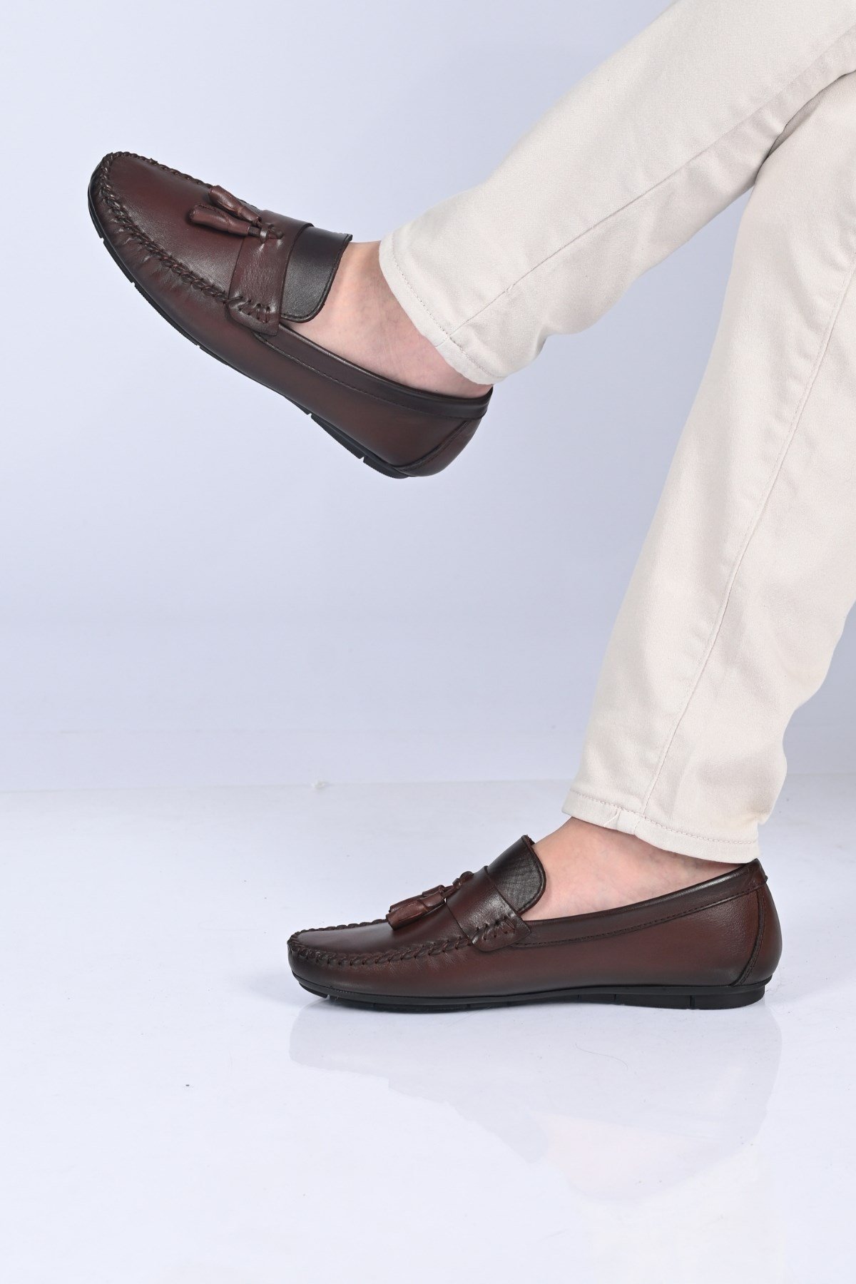 Bestello Bağcıksız Püsküllü Poliüretan Taban Hakiki Deri Loafer 028-2021-26Y Erkek Ayakkabı028-2021-26Y_KAHVE_39Loafer