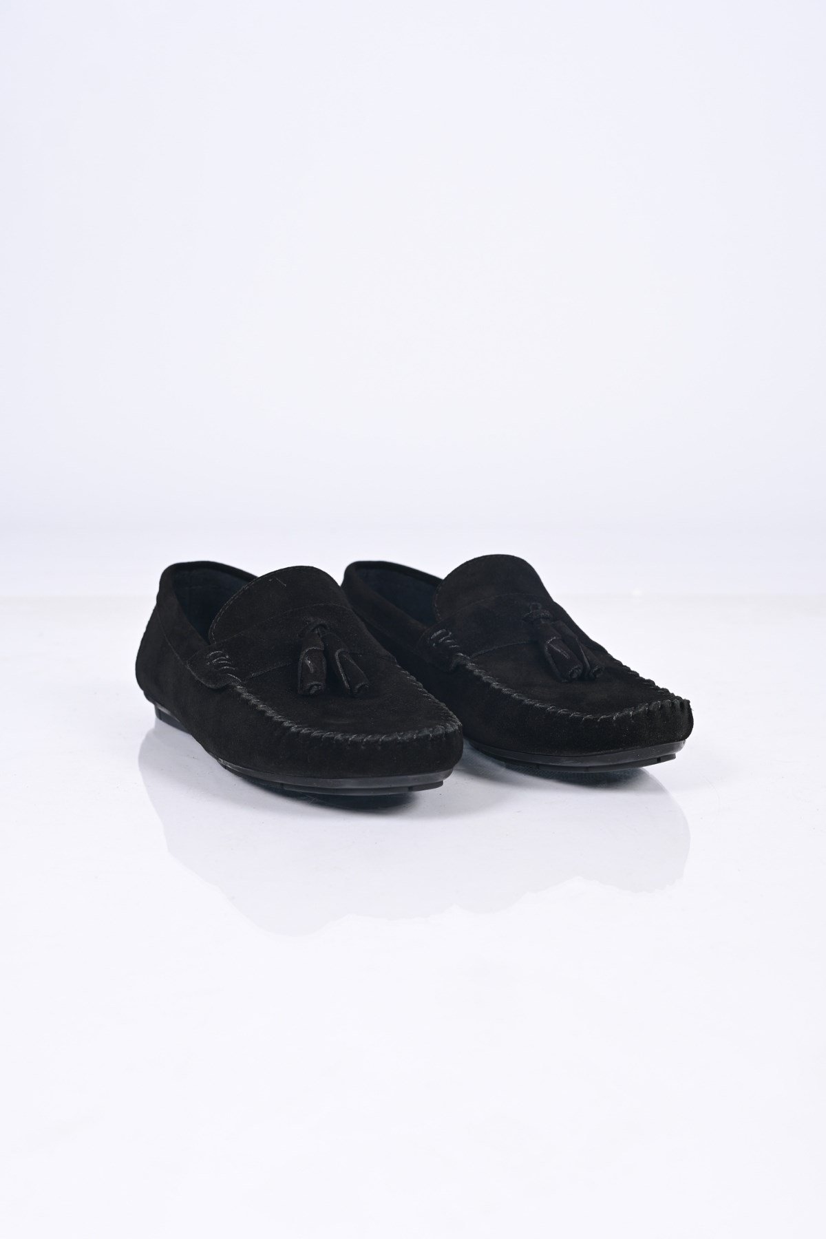 Bestello Bağcıksız Püsküllü Poliüretan Taban Hakiki Deri Loafer 028-2022-26Y Erkek Ayakkabı028-2022-26Y_SIYAH SUET_39Loafer