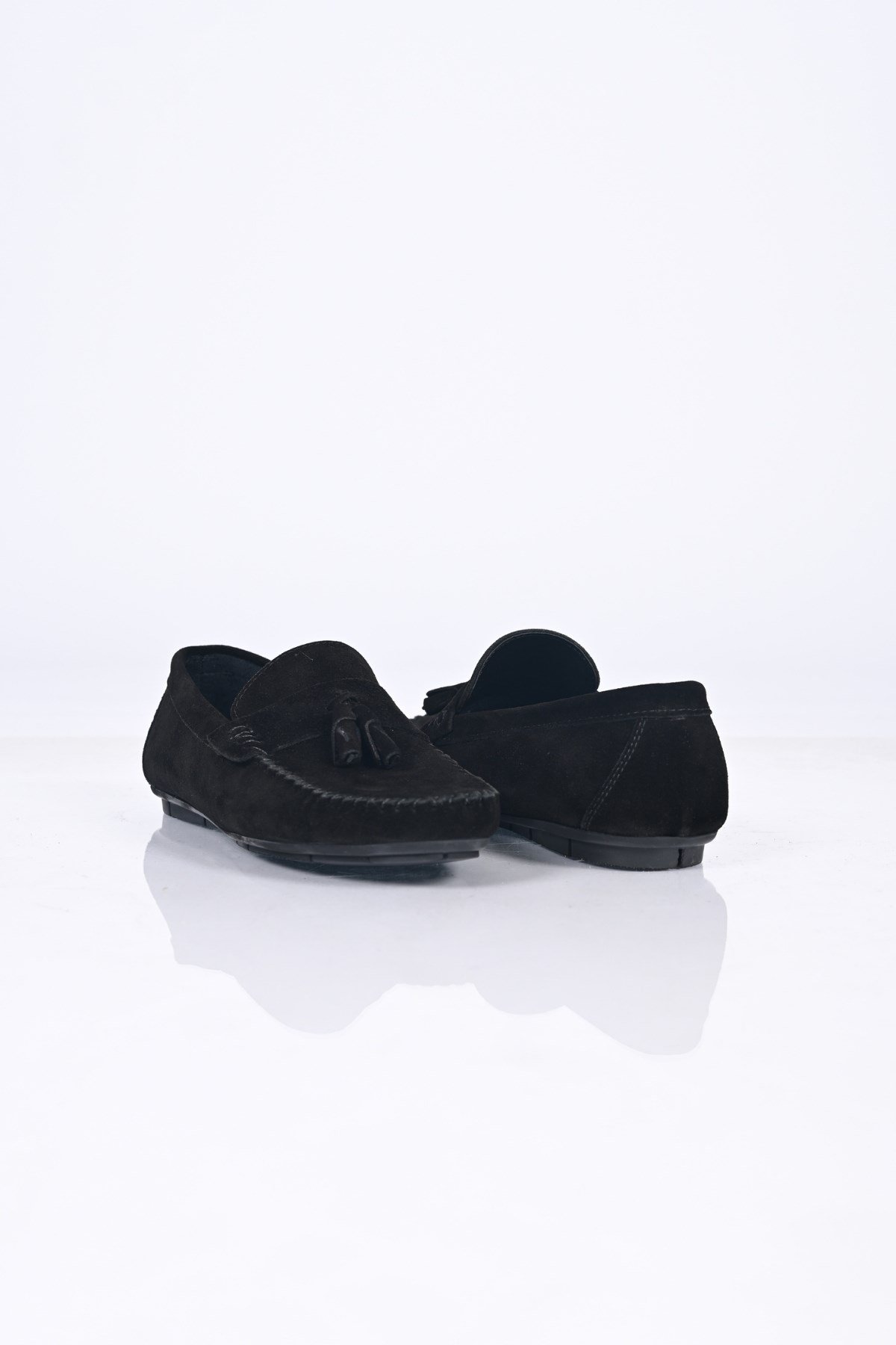 Bestello Bağcıksız Püsküllü Poliüretan Taban Hakiki Deri Loafer 028-2022-26Y Erkek Ayakkabı028-2022-26Y_SIYAH SUET_39Loafer
