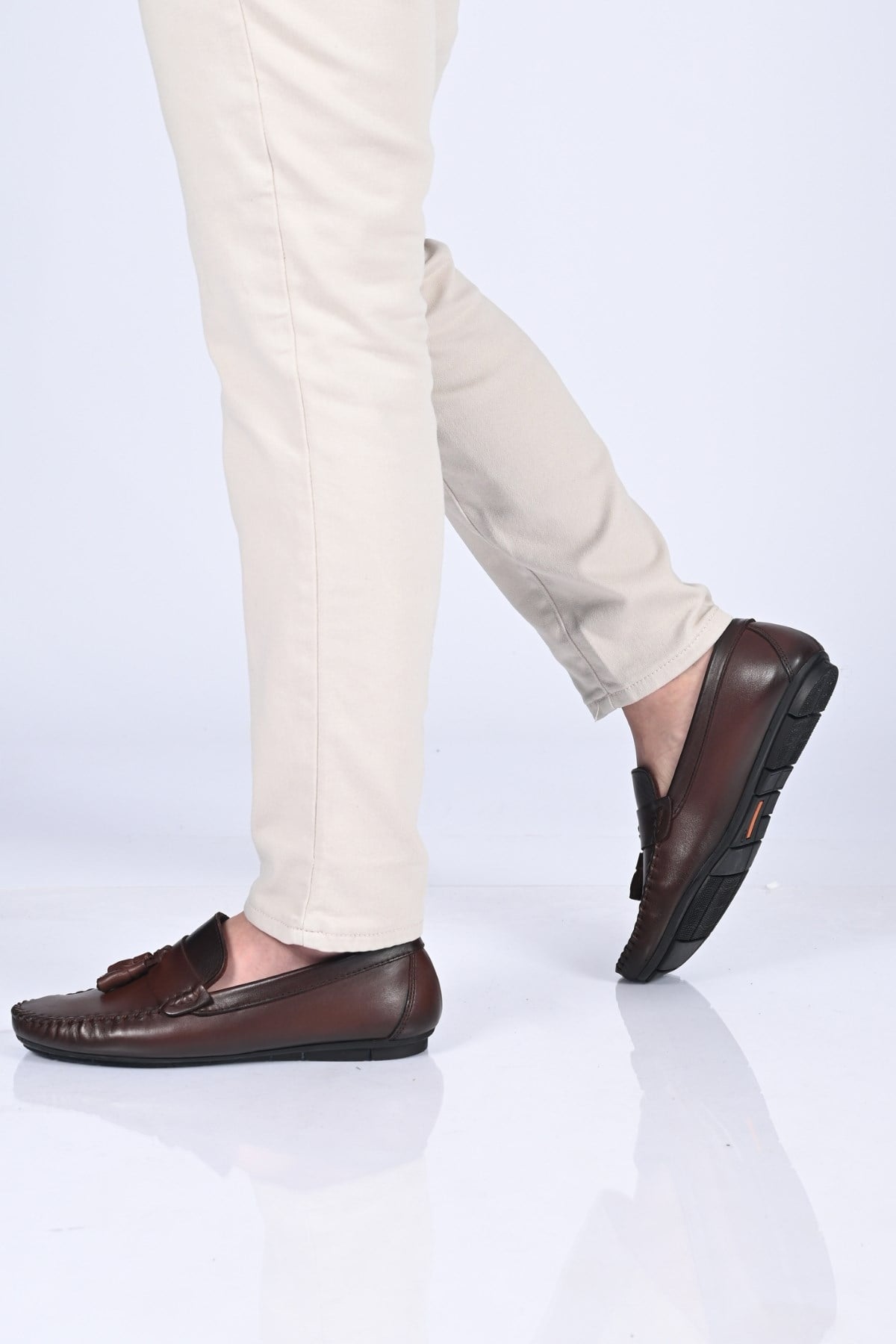 Bestello Bağcıksız Püsküllü Poliüretan Taban Hakiki Deri Loafer 028-2021-26Y Erkek Ayakkabı028-2021-26Y_KAHVE_39Loafer