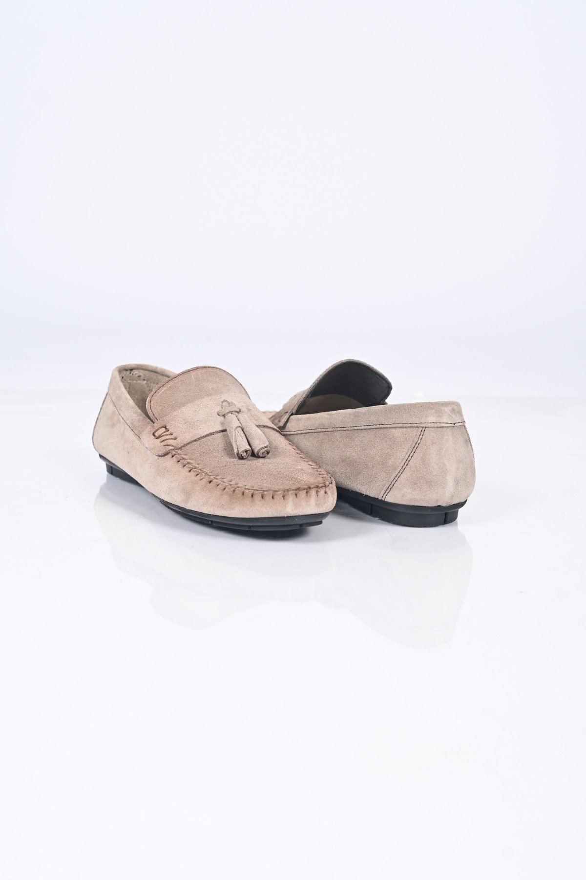 Bestello Bağcıksız Püsküllü Poliüretan Taban Hakiki Deri Loafer 028-2022-26Y Erkek Ayakkabı028-2022-26Y_VIZON SUET_39Loafer