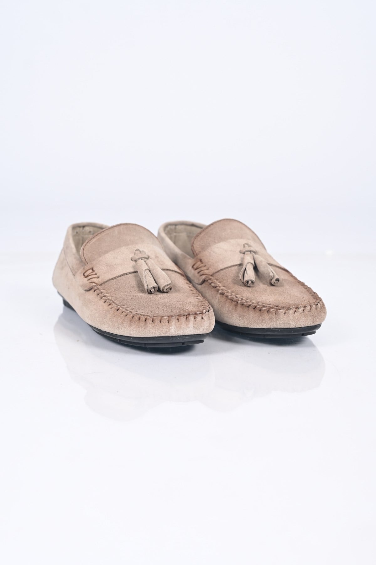 Bestello Bağcıksız Püsküllü Poliüretan Taban Hakiki Deri Loafer 028-2022-26Y Erkek Ayakkabı028-2022-26Y_VIZON SUET_39Loafer
