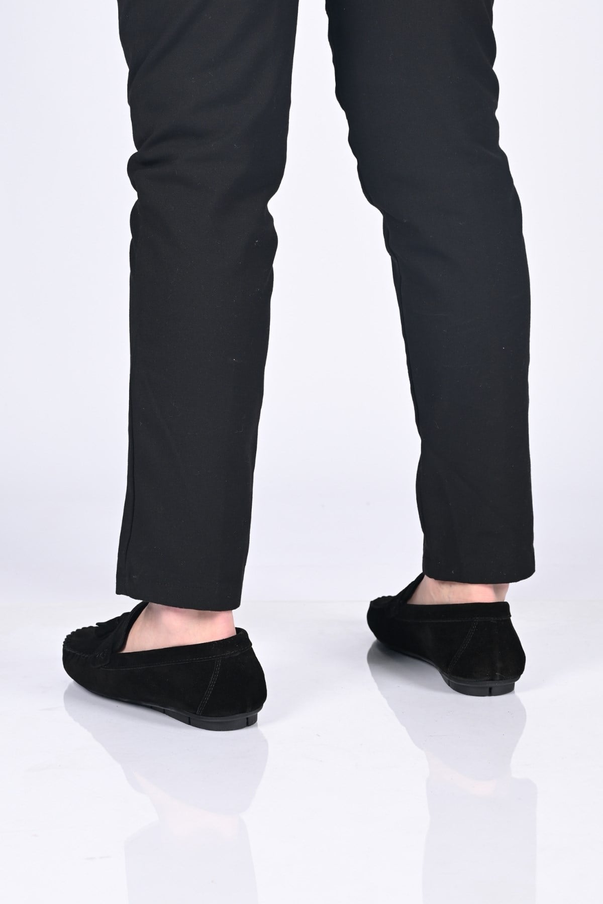 Bestello Bağcıksız Püsküllü Poliüretan Taban Hakiki Deri Loafer 028-2022-26Y Erkek Ayakkabı028-2022-26Y_SIYAH SUET_39Loafer