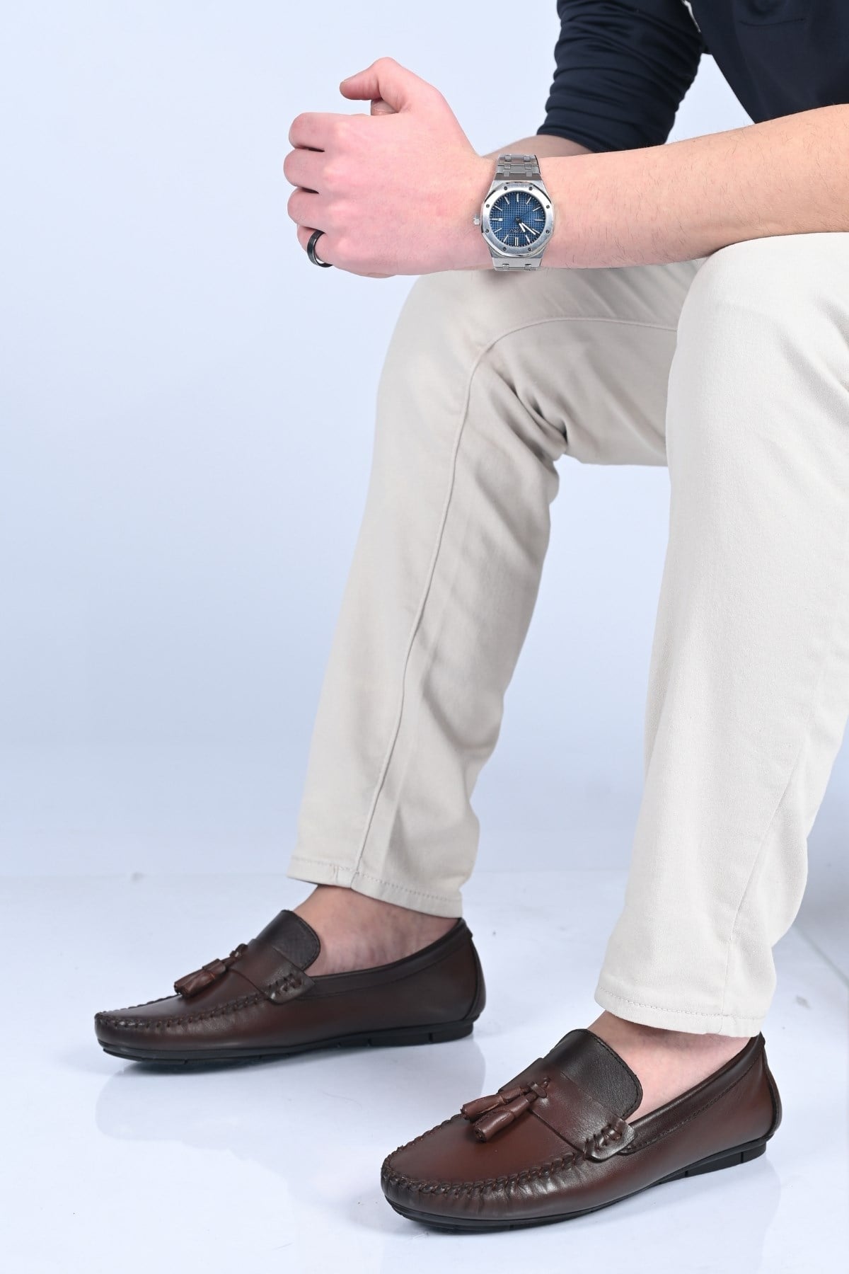 Bestello Bağcıksız Püsküllü Poliüretan Taban Hakiki Deri Loafer 028-2021-26Y Erkek Ayakkabı028-2021-26Y_KAHVE_39Loafer