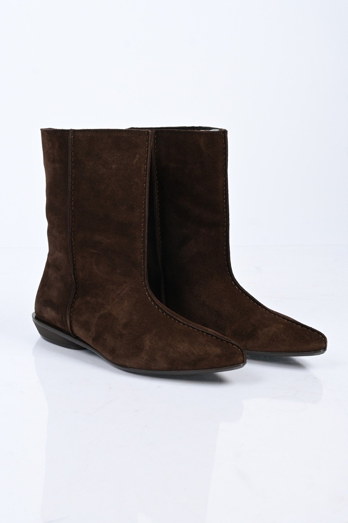 Bestello Bağcıksız Saraç Detaylı Hakiki Deri Casual Bot 336-01286 Kadın Bot336-01286_KAHVE SUET_36Casual Boots